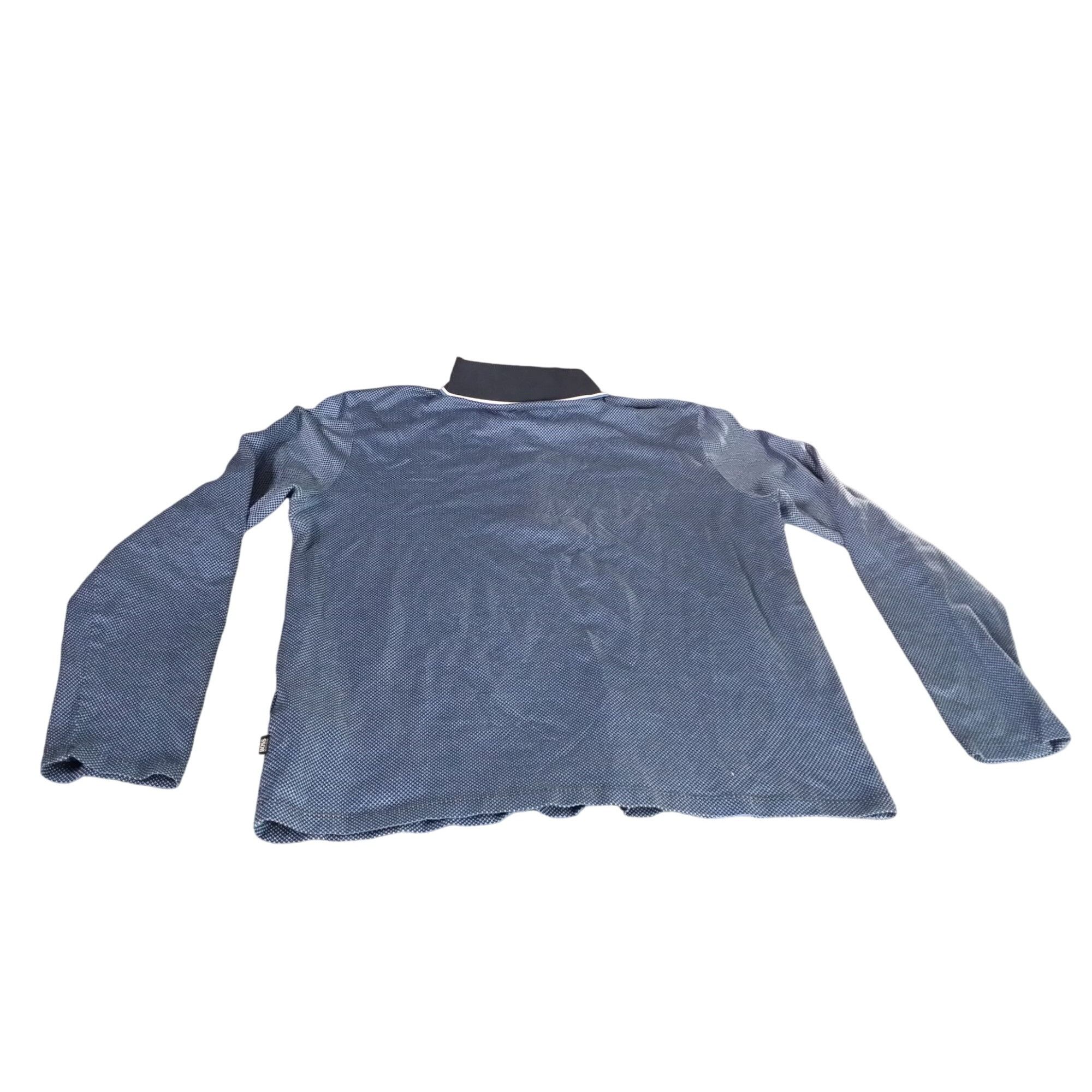 Hugo Boss Hugo Boss Polo Men Sz M Blue Long Sleeve Chevron Designer Wo Size US M / EU 48-50 / 2 - 8 Thumbnail