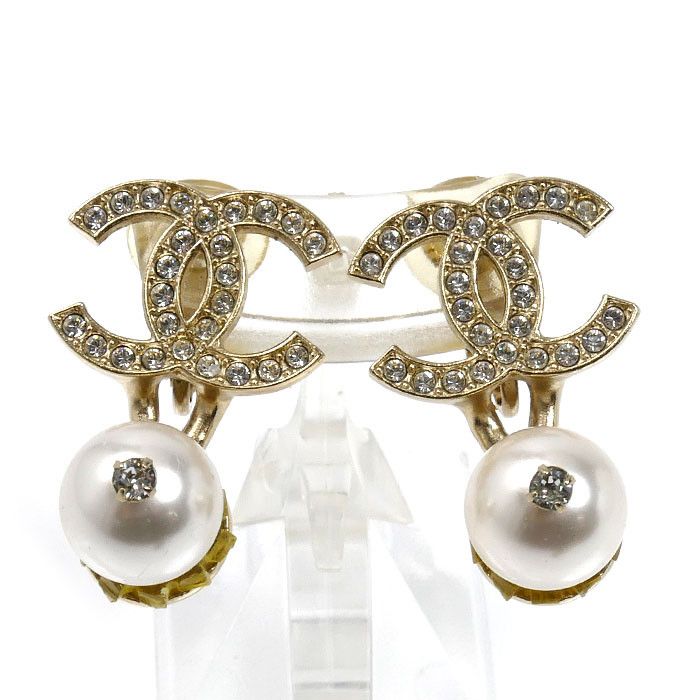 Chanel Chanel CHANEL Coco Mark Faux Pearl Earrings Metal Earrings DUTY FREE for USA Size ONE SIZE - 1 Thumbnail