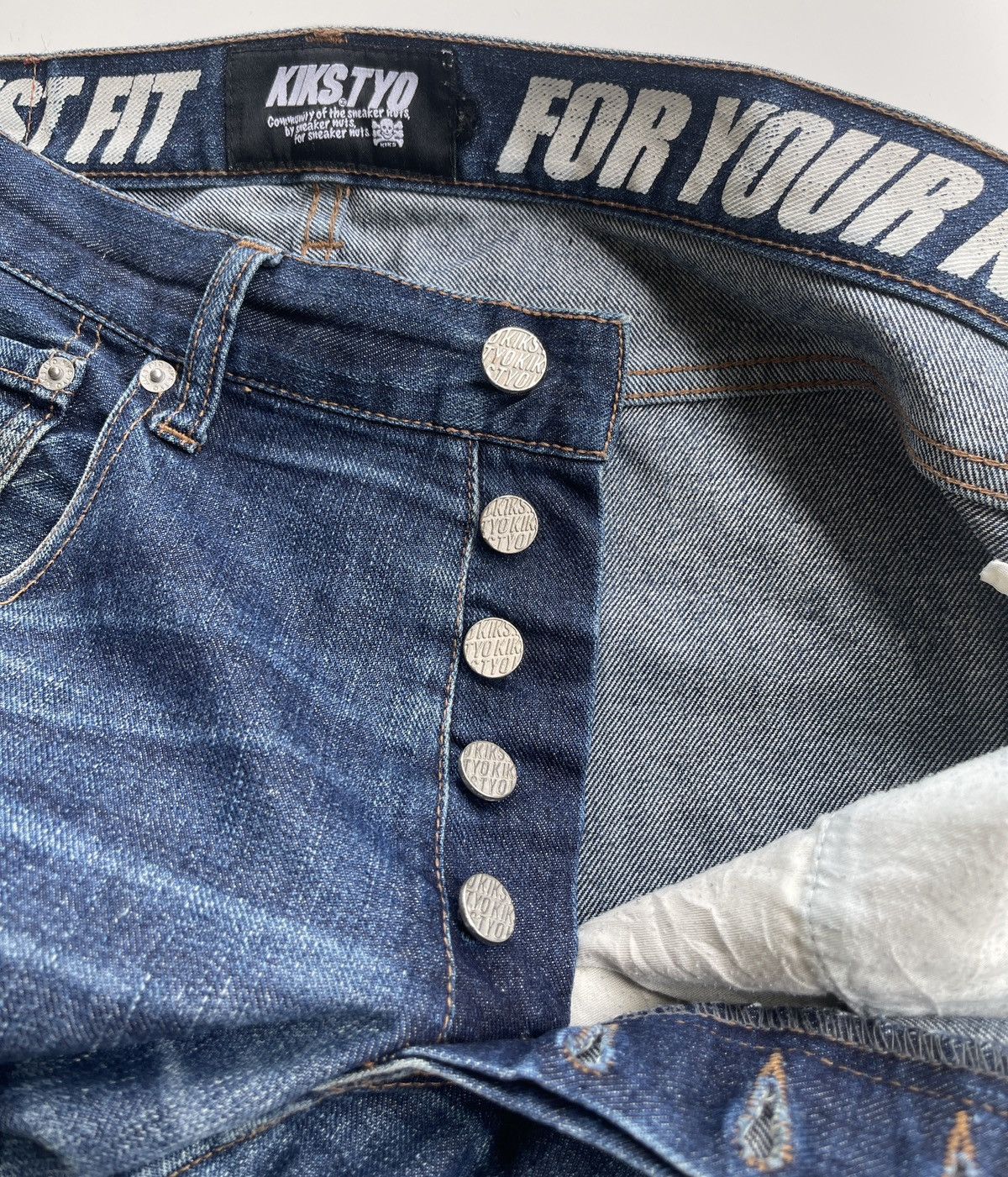 Japanese Brand KIKS TYO Tapered Straight Blue Denim Size US 34 / EU 50 - 5 Thumbnail