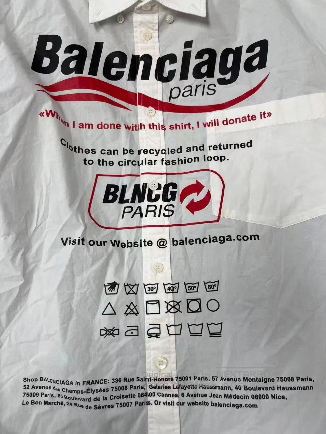 Balenciaga Balenciaga Logo Cotton Poplin Long-Sleeve Shirt. Size US S / EU 44-46 / 1 - 3 Thumbnail