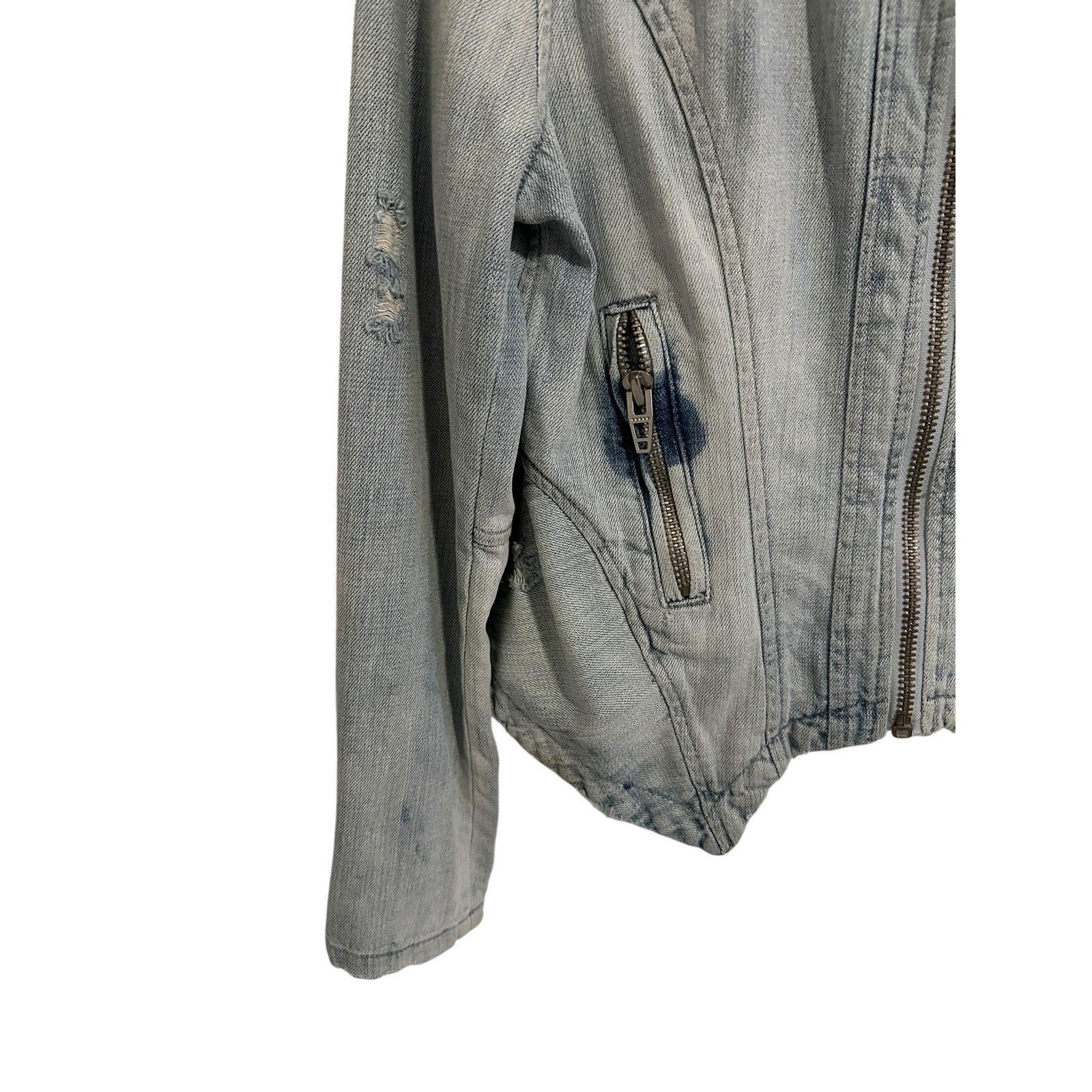 BLANKNYC BLANK NYC Blue Long Sleeve Zip Pocket Denim Zip Up Jacket Size S / US 4 / IT 40 - 3 Thumbnail