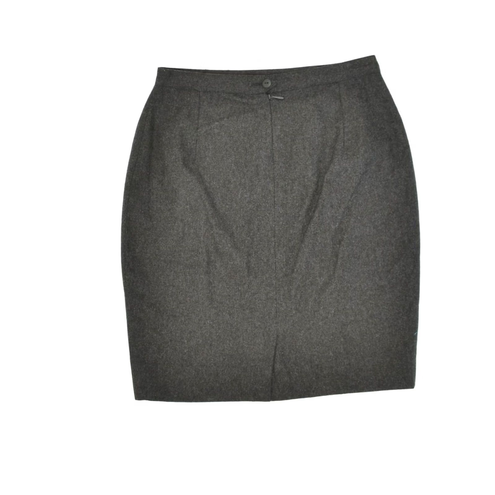 Vintage VINTAGE IT 44 Medium W27 Grey Wool AF02 Womens High Waist Pencil Skirt IT 44 Medium W27 Grey Wool AF02 Size 32" / US 10 / IT 46 - 2 Thumbnail