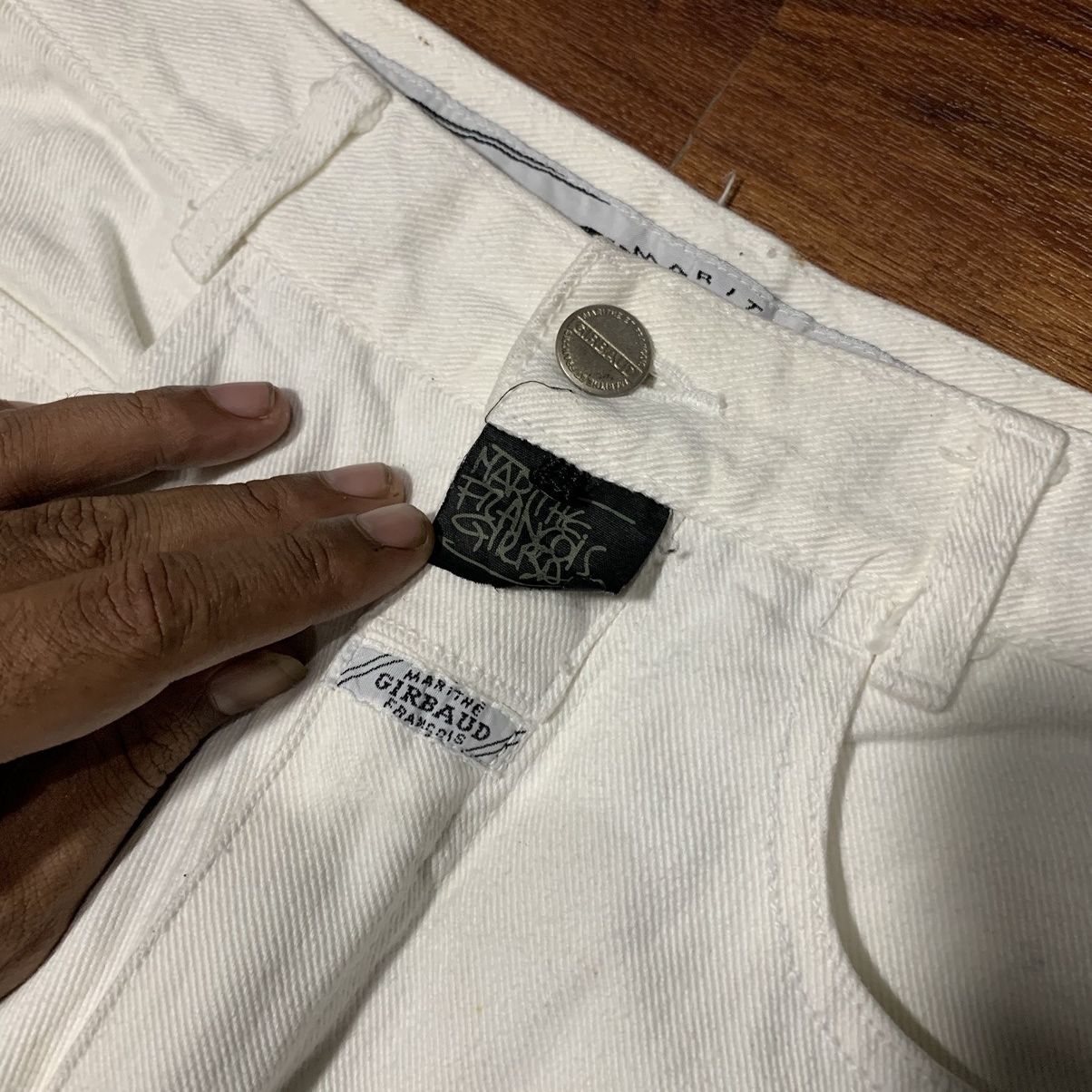 Marithe + Francois Girbaud Marithe Francois Girbaud White Denim Pant Size US 29 - 7 Thumbnail