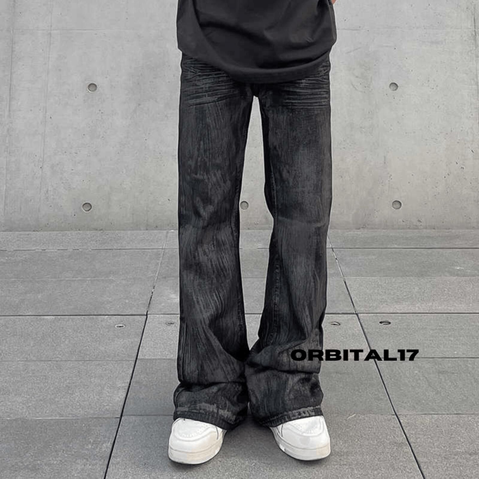 Other Washed Stacked Flared Denim Jeans Size US 32 / EU 48 - 3 Thumbnail