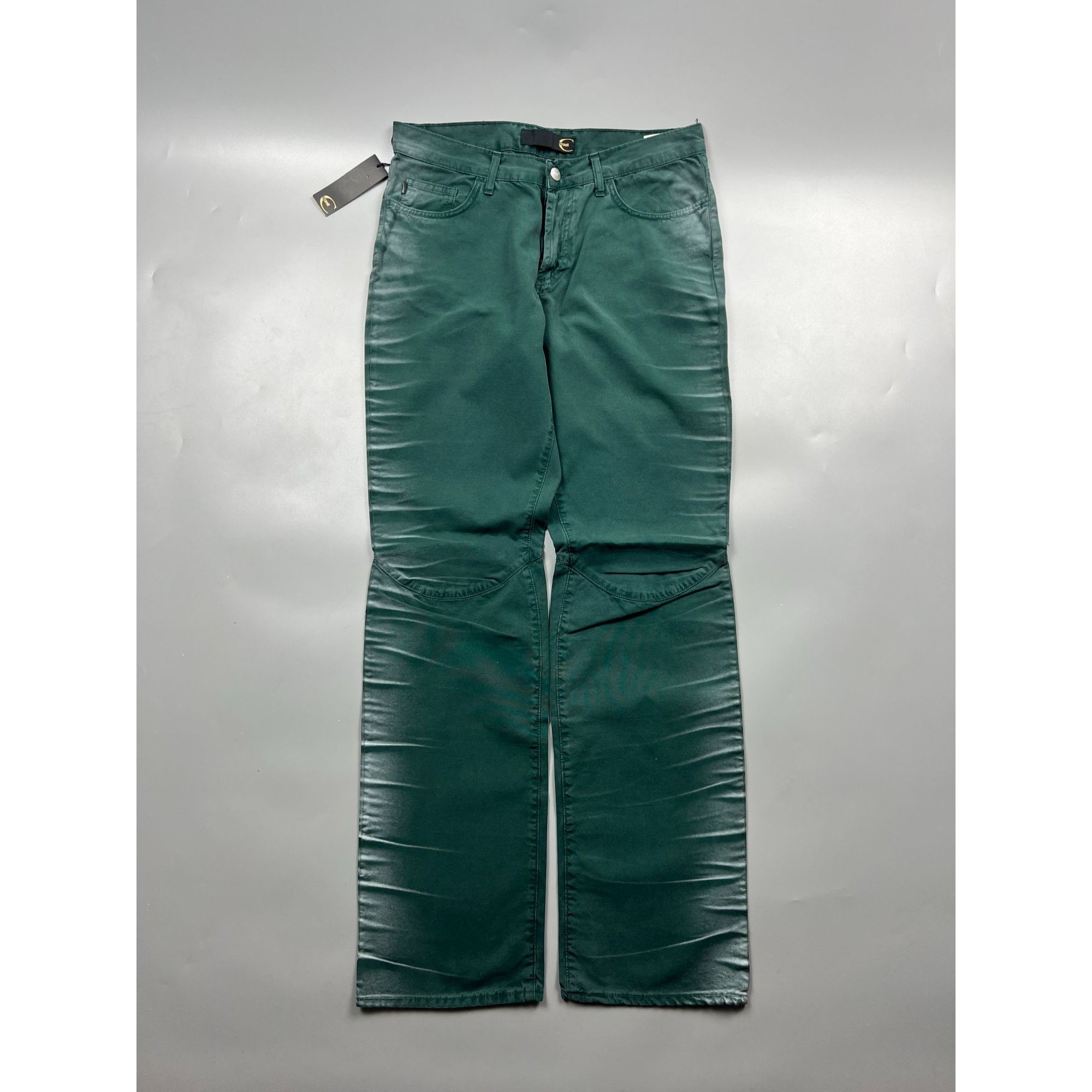 Just Cavalli NWT Just Cavalli Green Textured Denim Jeans Pants (Y0811) Size US 34 / EU 50 - 1 Thumbnail