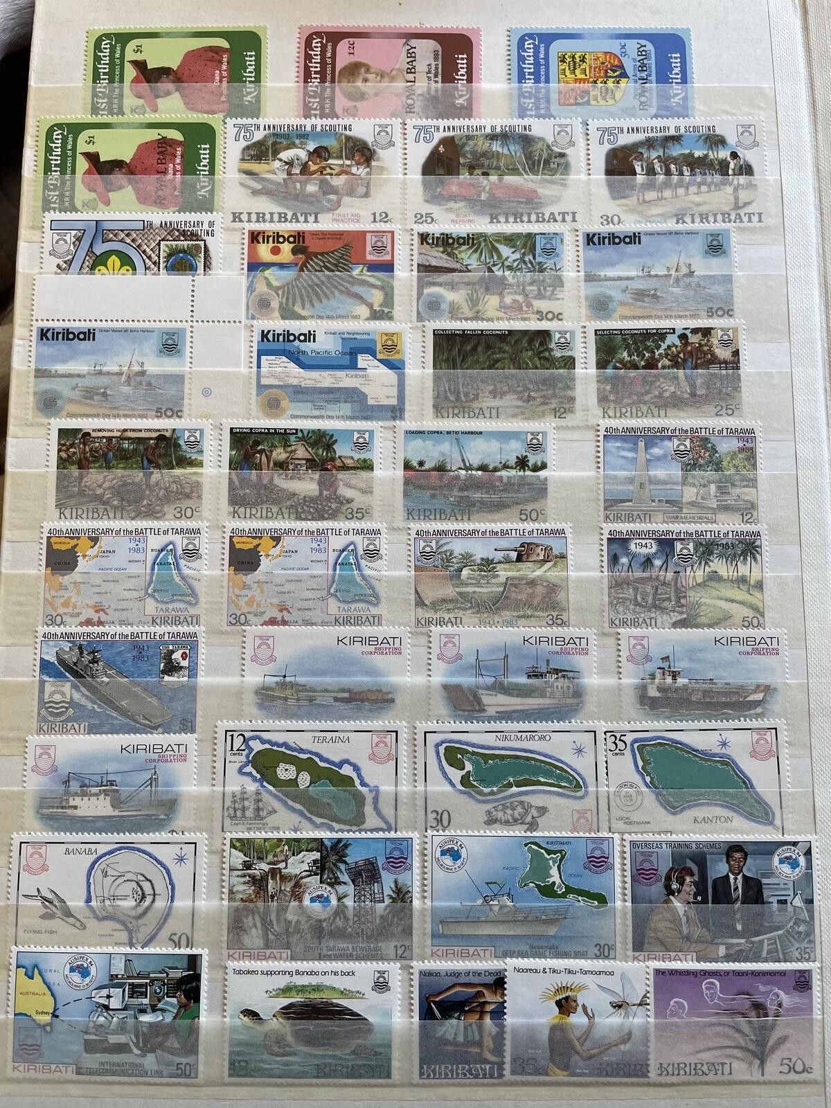 Other Extensive Kiribati Mint NH Stamp Collection 8-Page Stockbook Size ONE SIZE - 2 Thumbnail
