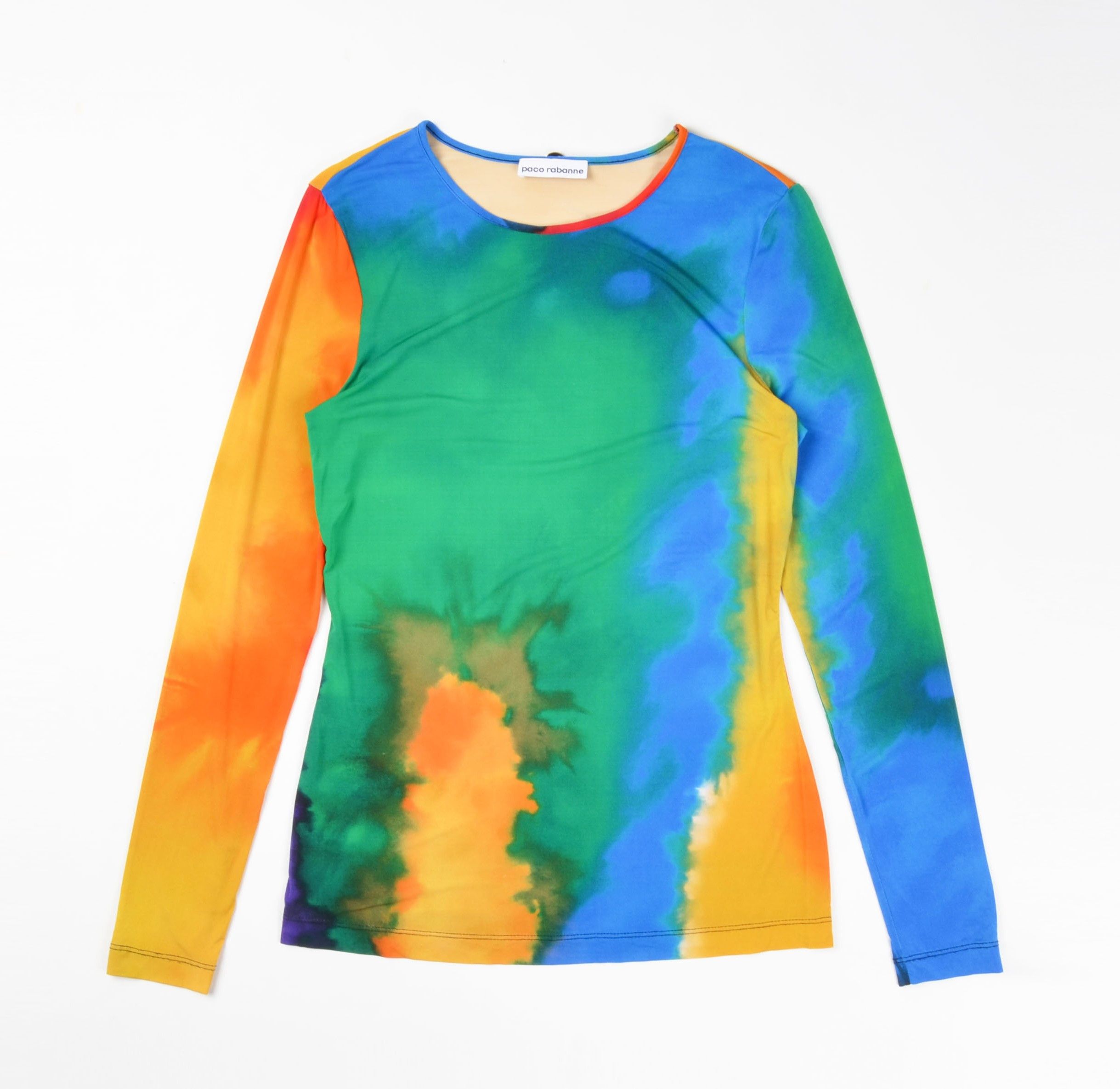 Paco Rabanne Paco Rabanne Rainbow Tie-Dye Mesh Long Sleeve Top Size XS / US 0-2 / IT 36-38 - 4 Thumbnail