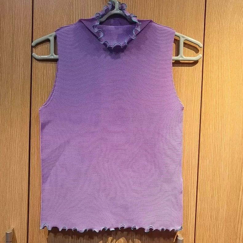 Issey Miyake issey miyake size:one size Purple high-necked vest 2506-Ne Size XXS / US 00 / IT 34 - 3 Thumbnail