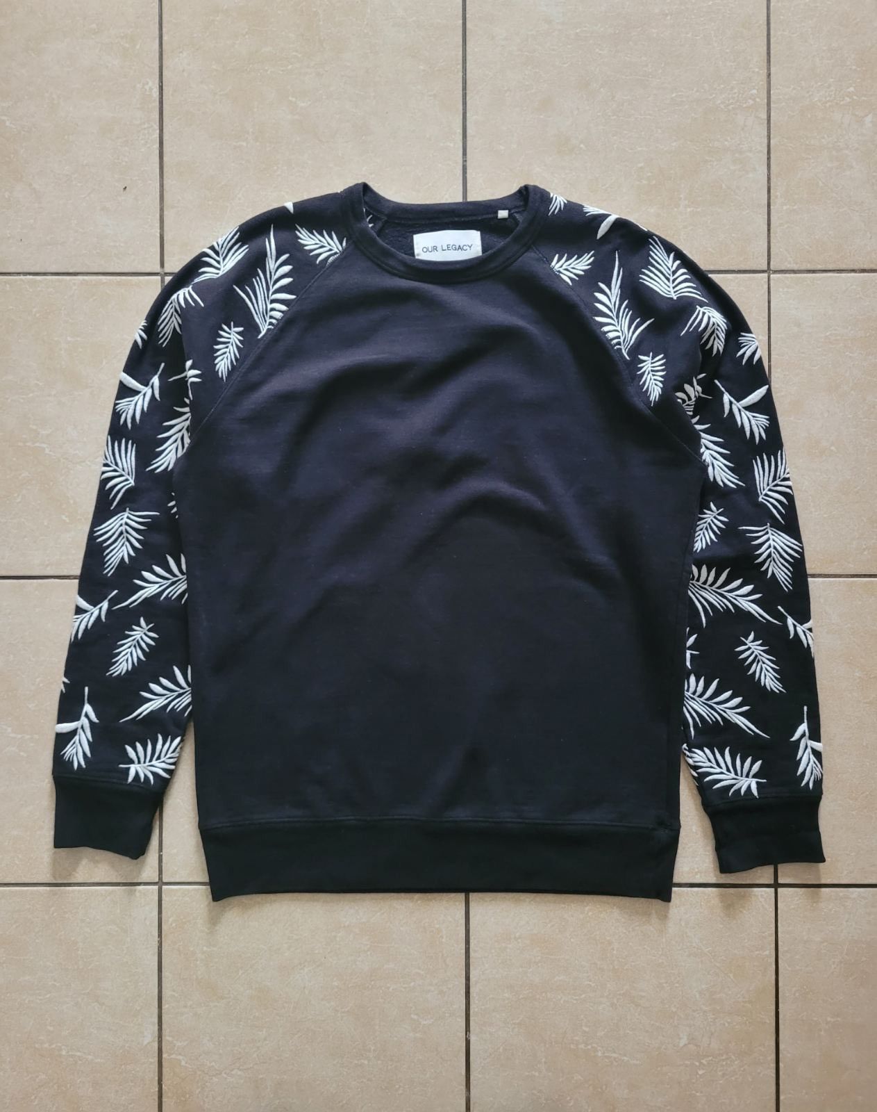 Our Legacy aw14 Black emb plants Sweatshirt