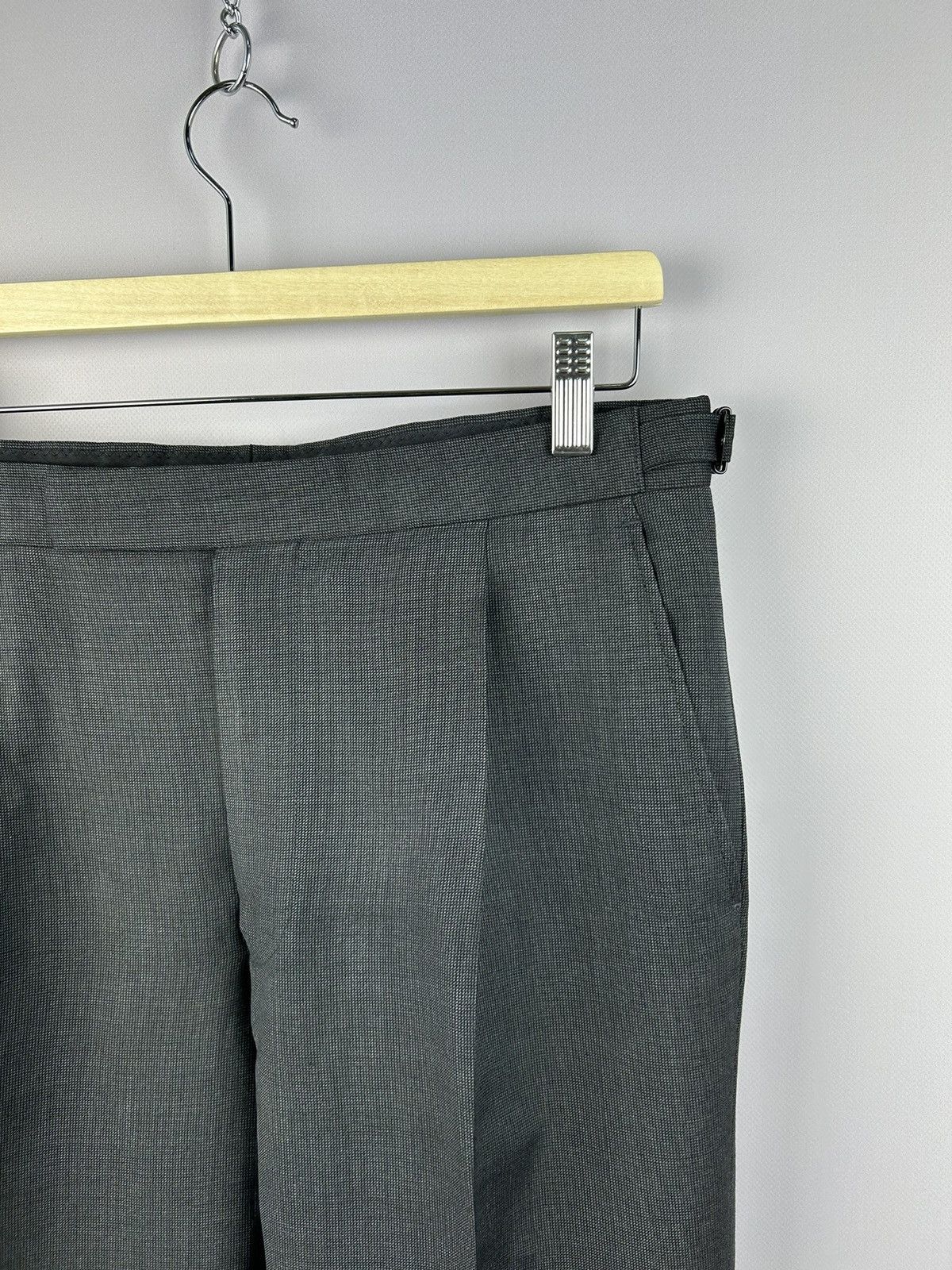 Designer × Ede & Ravenscroft Ede and Ravenscroft Flat Front Grey Pants 100% Wool W31 L32 Size US 31 - 3 Thumbnail