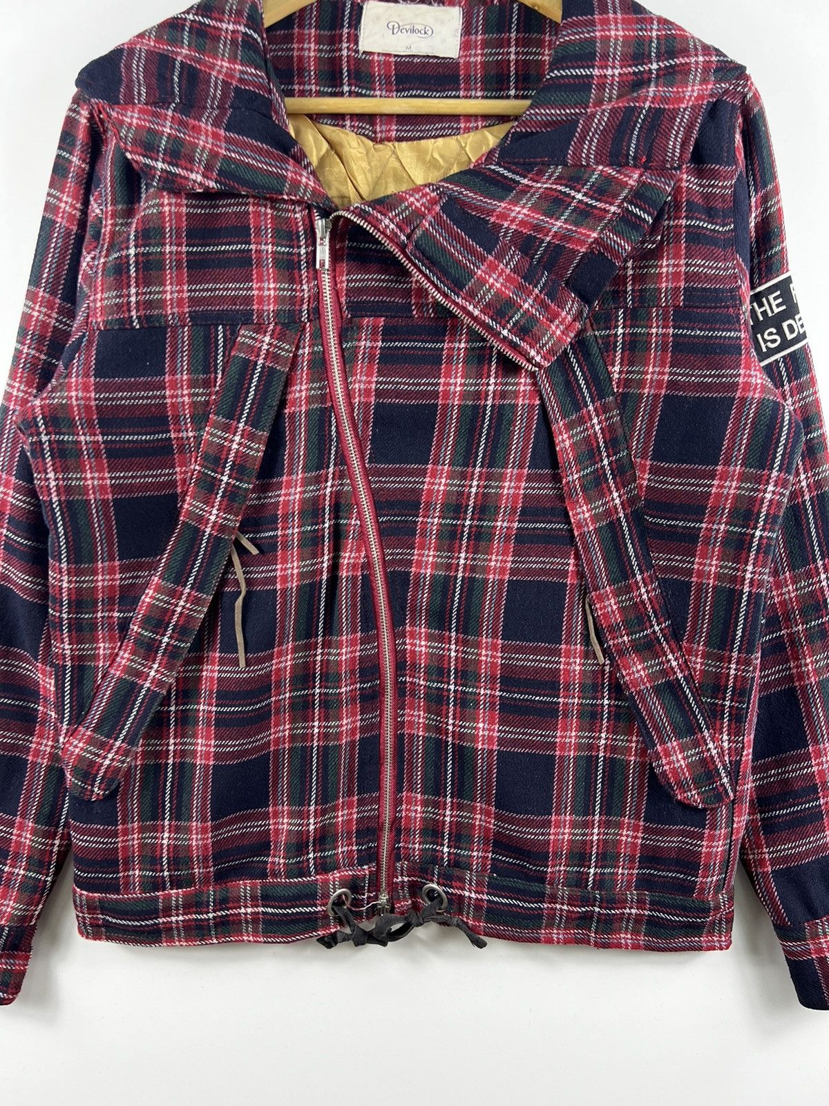 A.F.F.A. 🔥PUNK 💀 RED TARTAN DEVILOCK JAPON DOUBLE COLLAR HOOD - M Size US M / EU 48-50 / 2 - 4 Thumbnail