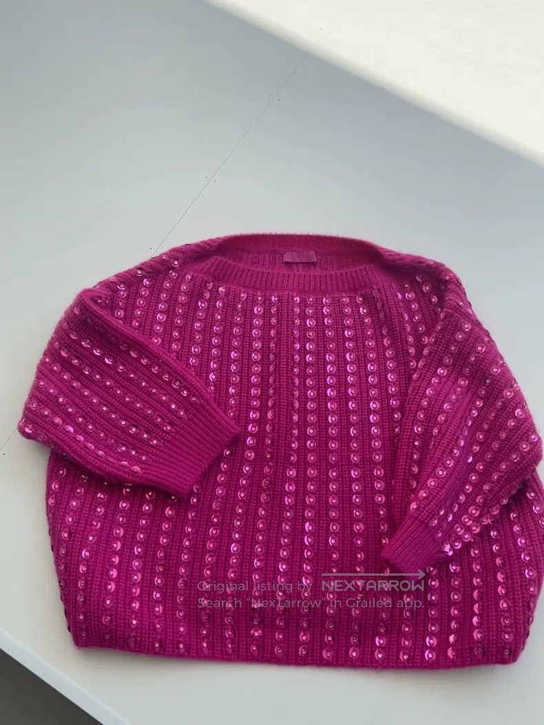 Valentino Valentino Autumn/winter rose red rhinestone sequin mohair Size S / US 4 / IT 40 - 3 Thumbnail