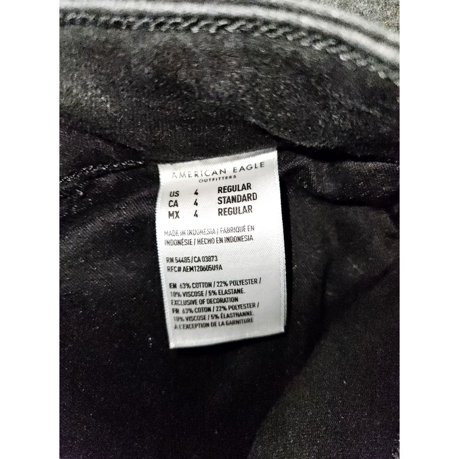 American Eagle Outfitters American Eagle High Rise Womens 4 Black Stretch Dark Wash Preppy Casual Denim Jegging Size 27" / US 4 / IT 40 - 4 Thumbnail