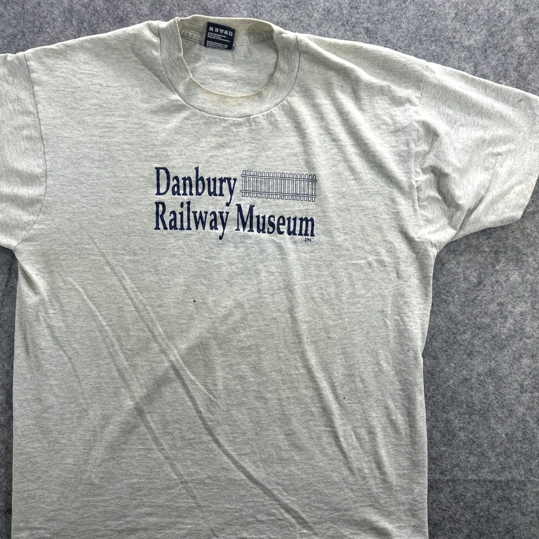 Fruit Of The Loom VINTAGE Danbury Railway Museum Shirt Mens Large Gray Fruit of the Loom Train 90s Size US L / EU 52-54 / 3 - 2 Thumbnail