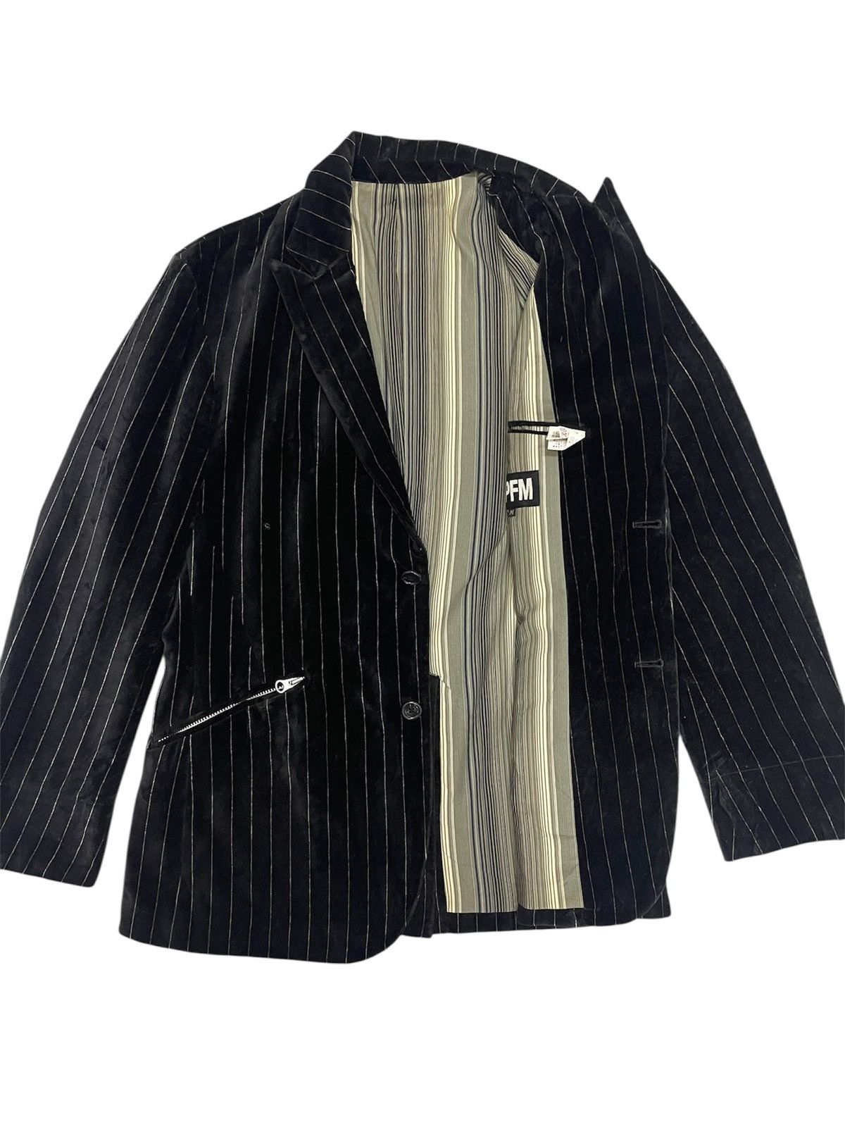 PPFM PPFM Velvet Pinstripe Blazer Jacket - Japanese Streetwear Size US M / EU 48-50 / 2 - 4 Thumbnail