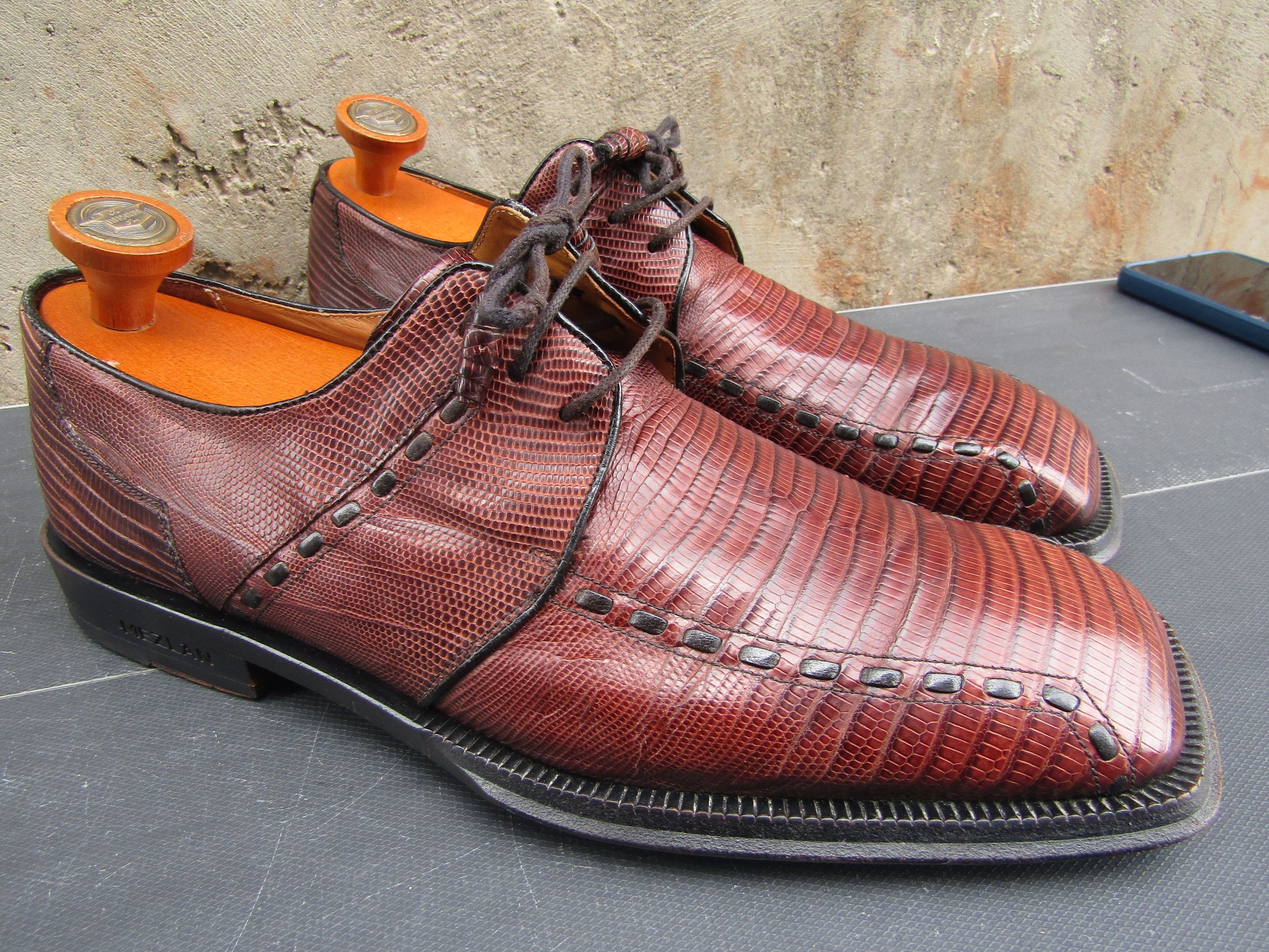 Mezlan Mezlan Platinum Genuine Lizard Leather Oxford Shoes Size US 8.5 / EU 41-42 - 5 Thumbnail