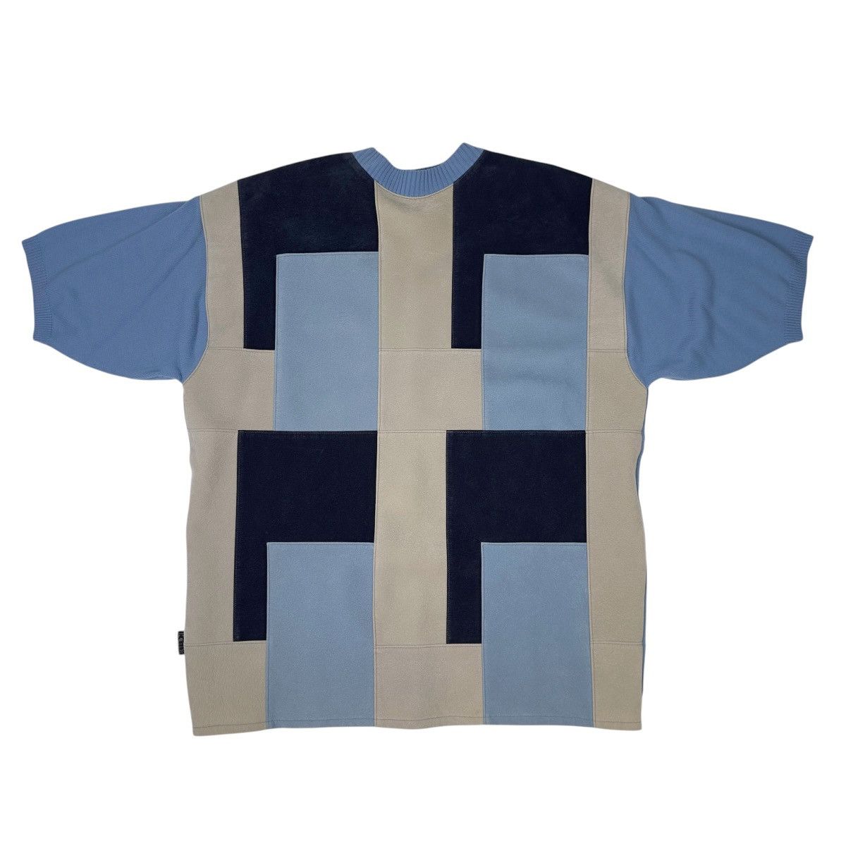 Koman Koman Sport Sweater Mens L Blue Faux Suede Leather Patchwork Size US L / EU 52-54 / 3 - 1 Thumbnail