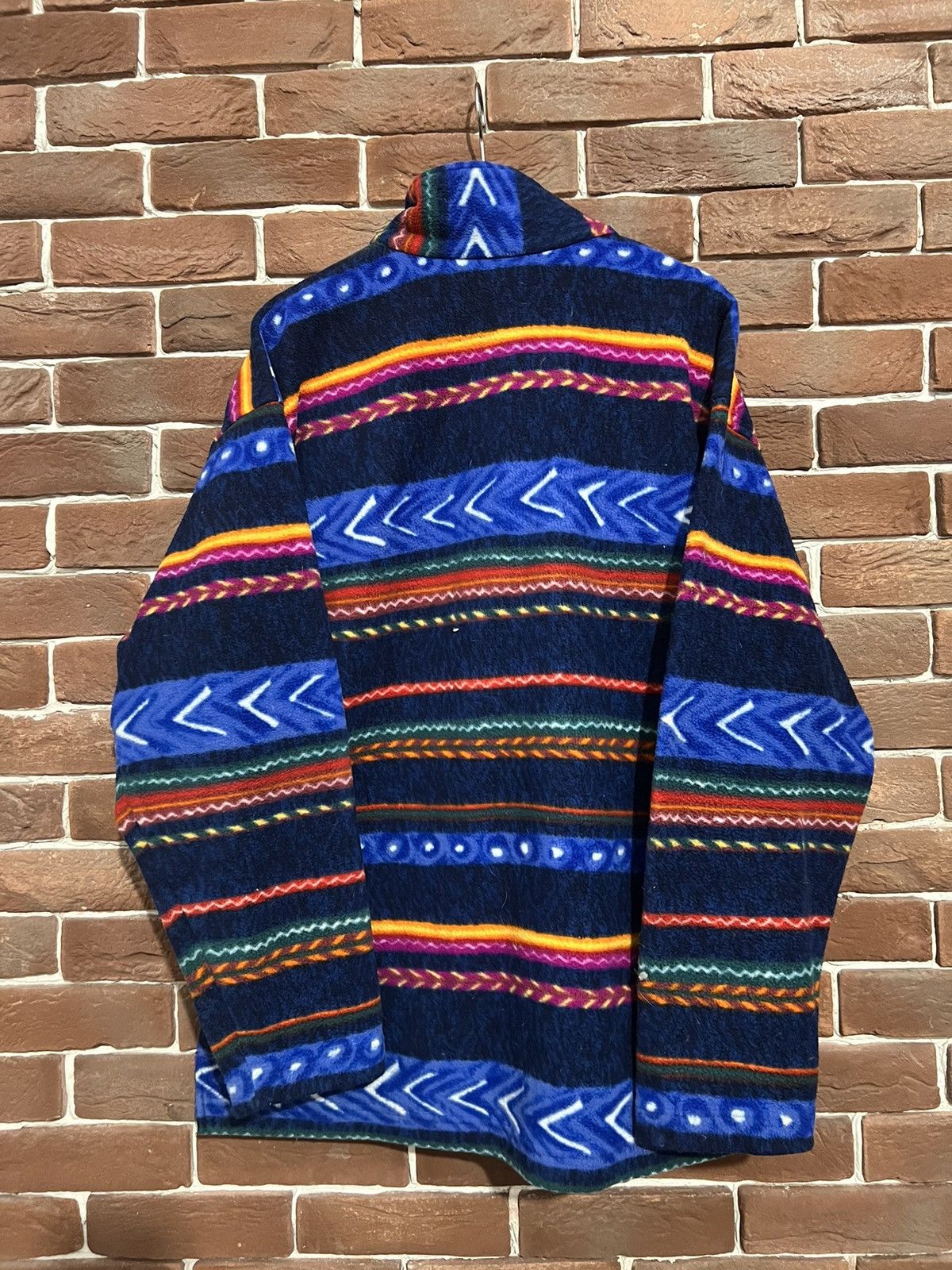 Sergio Tacchini Vintage 90s Sergio Tacchini Abstract Aztec Crazy Fleece Size US XXL / EU 58 / 5 - 2 Thumbnail