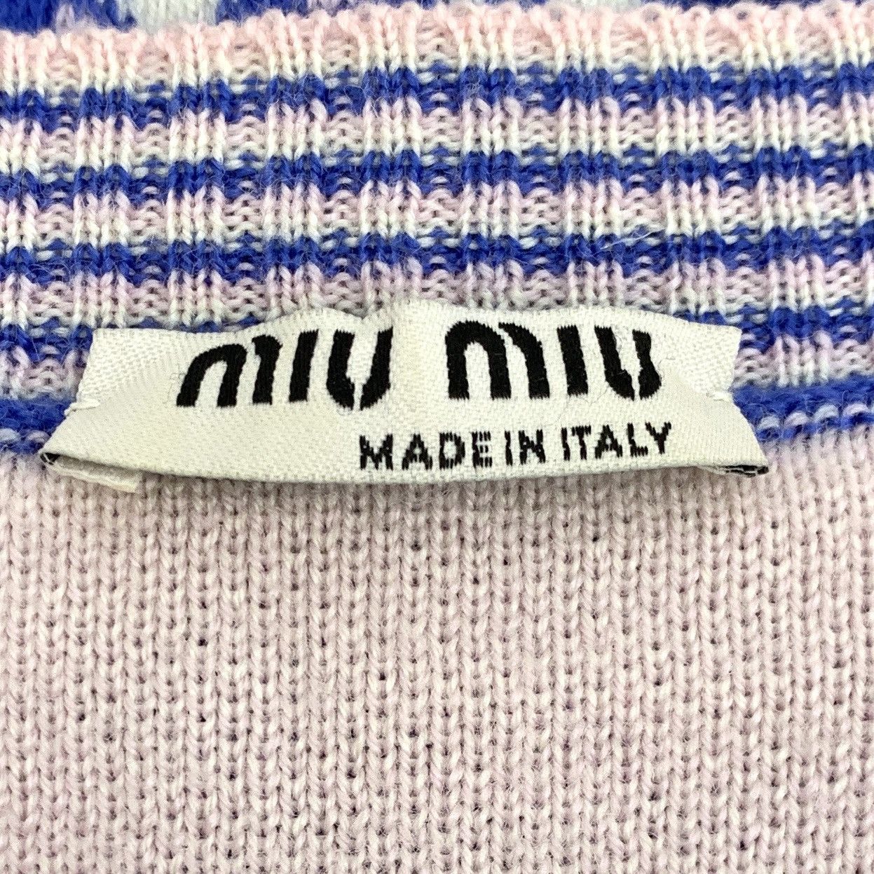 Miu Miu Miu Miu Floral Intarsia Wool Short Sleeve Knit Top K26WX Size S / US 4 / IT 40 - 5 Thumbnail