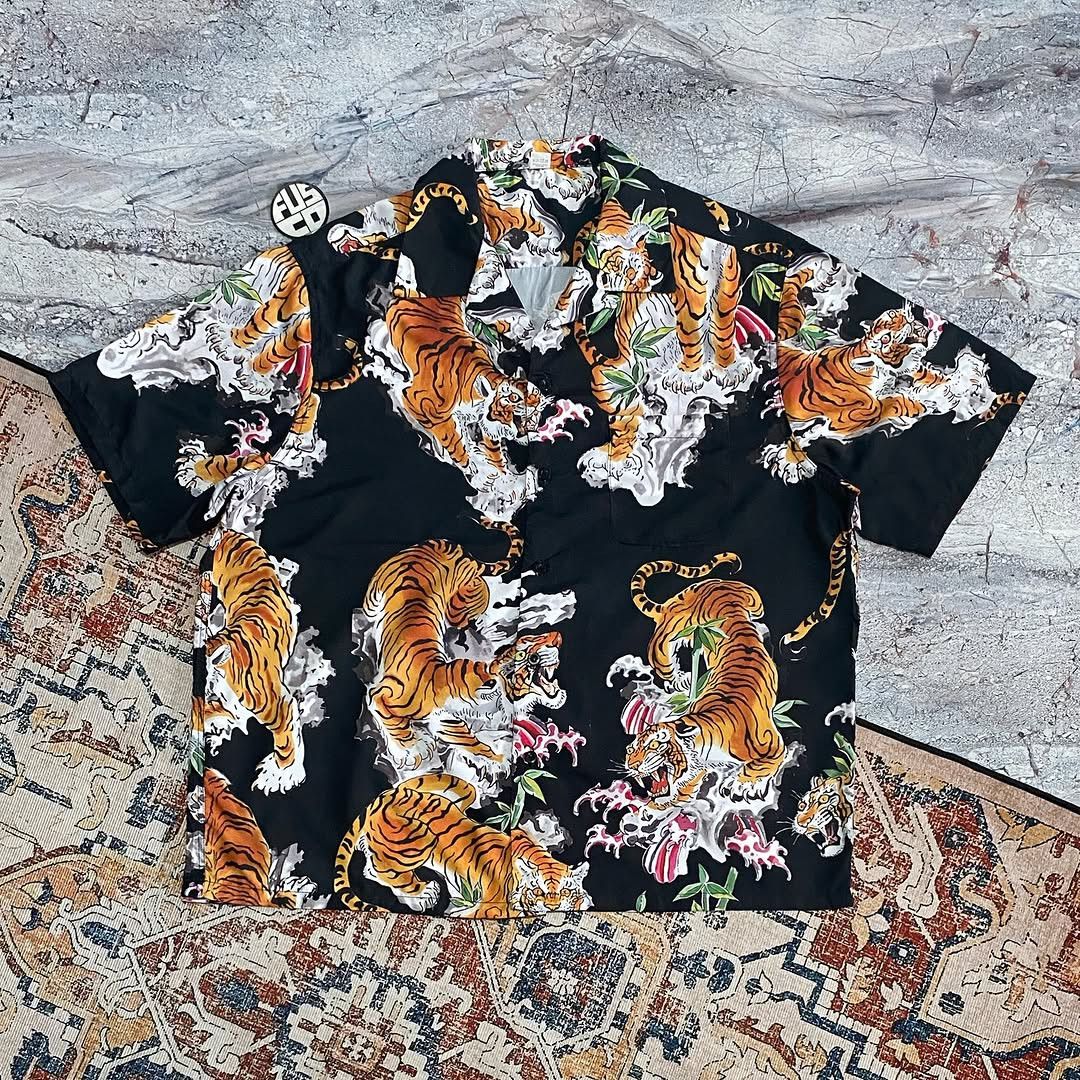 Japanese Brand Hawaian Shirt Tiger Size US XL / EU 56 / 4 - 1 Thumbnail