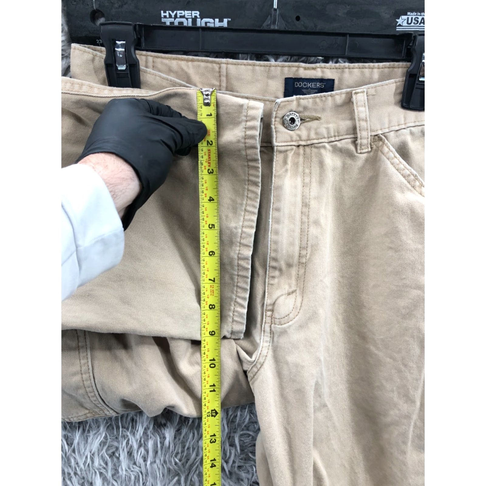 Dockers Dockers Carpenter Pants Mens Size 32x32 Beige Relaxed Straight Workwear Pockets Zip Button Knit Fabric Solid Casual Size US 32 / EU 48 - 4 Thumbnail