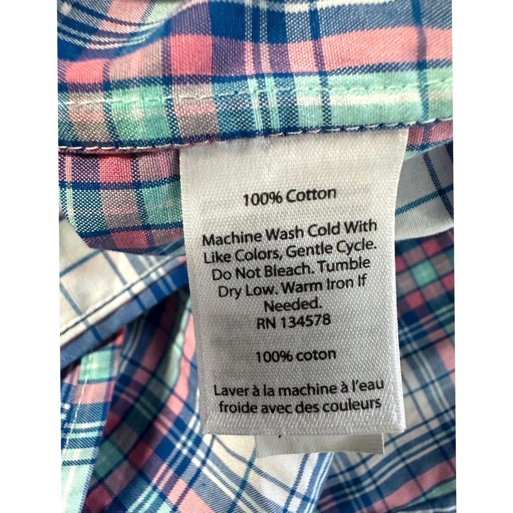 Vineyard Vines Vineyard Vines Tucker Shirt Men Small Plaid Button-Down Classic with Whale Logo Pink Short Sleeve Button Up Shirt Size US S / EU 44-46 / 1 - 6 Thumbnail