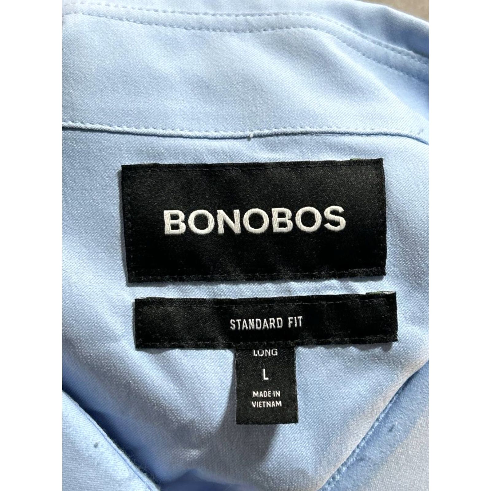 Bonobos Bonobos Dress Shirt Mens Large Blue Stretch Standard Fit Button Up Business Wear Size 42R - 6 Thumbnail