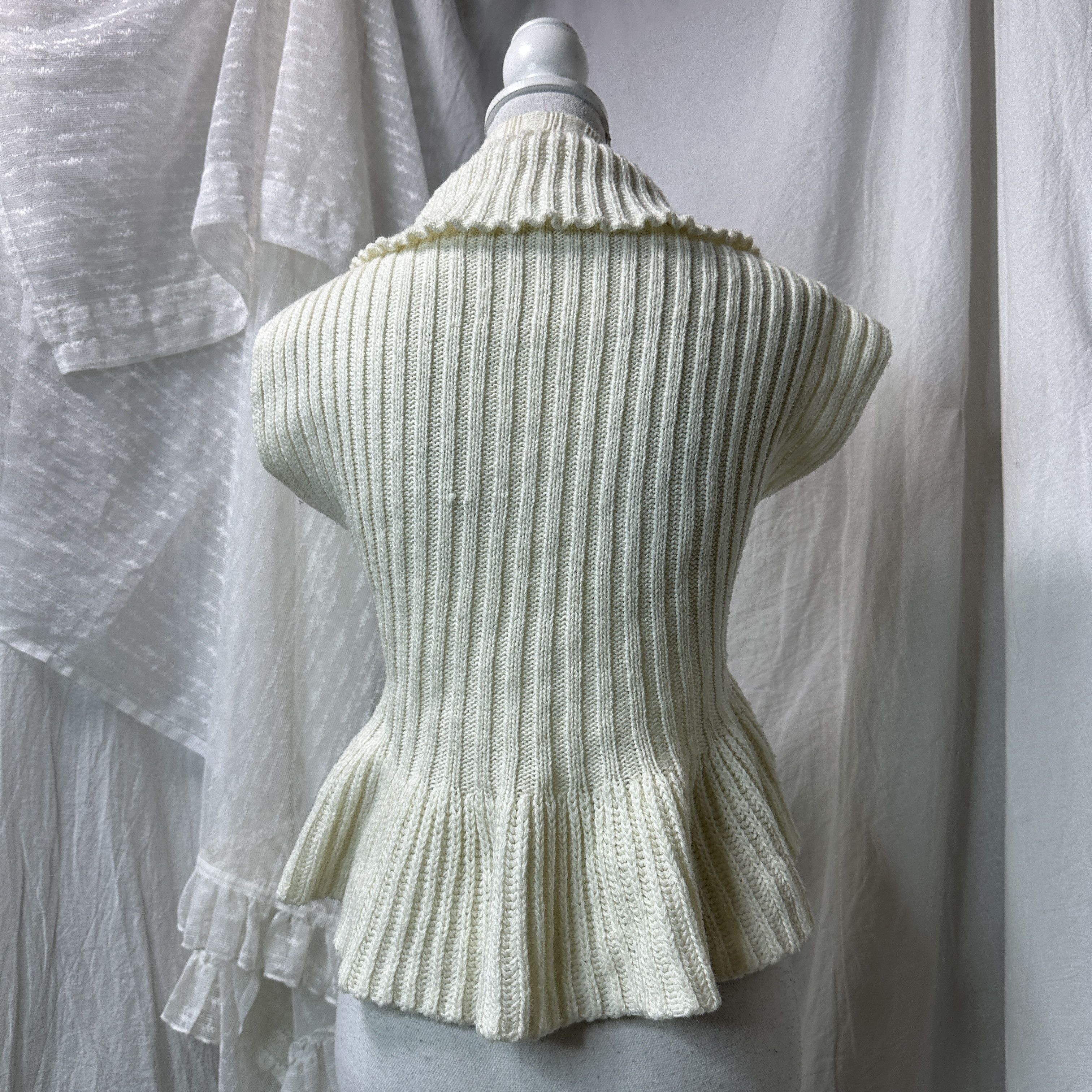 Vintage Vintage Avant Garde Ruffled Short Sleeve Sweater Y2K Size S / US 4 / IT 40 - 3 Thumbnail
