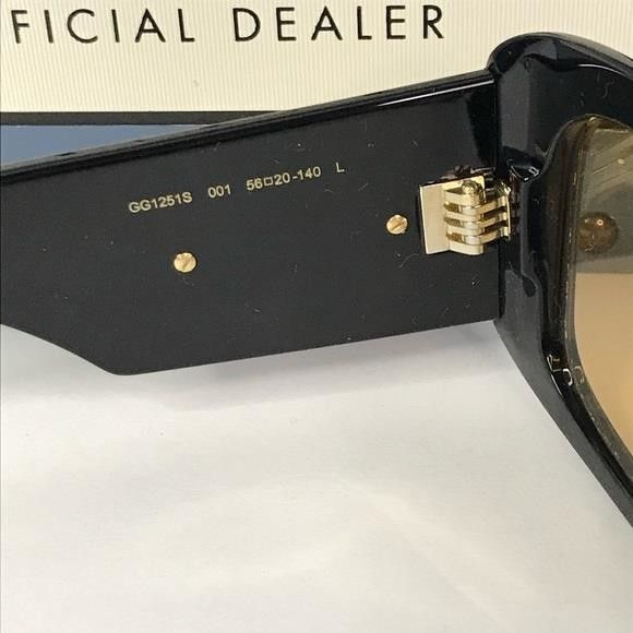 Gucci New Authentic Unisex GG1251S 001 Black/Yellow lenses Oversiz Size ONE SIZE - 2 Thumbnail