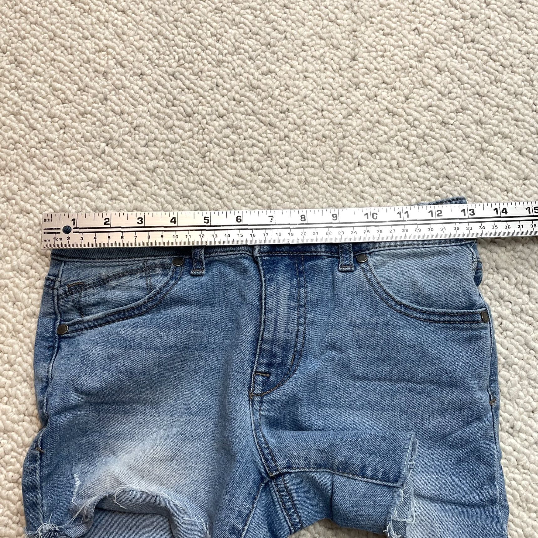 Castore Astor Denim Shorts Juniors 3" Inseam Blue Solid Cotton Polyester Size 26" / US 2 / IT 38 - 5 Thumbnail