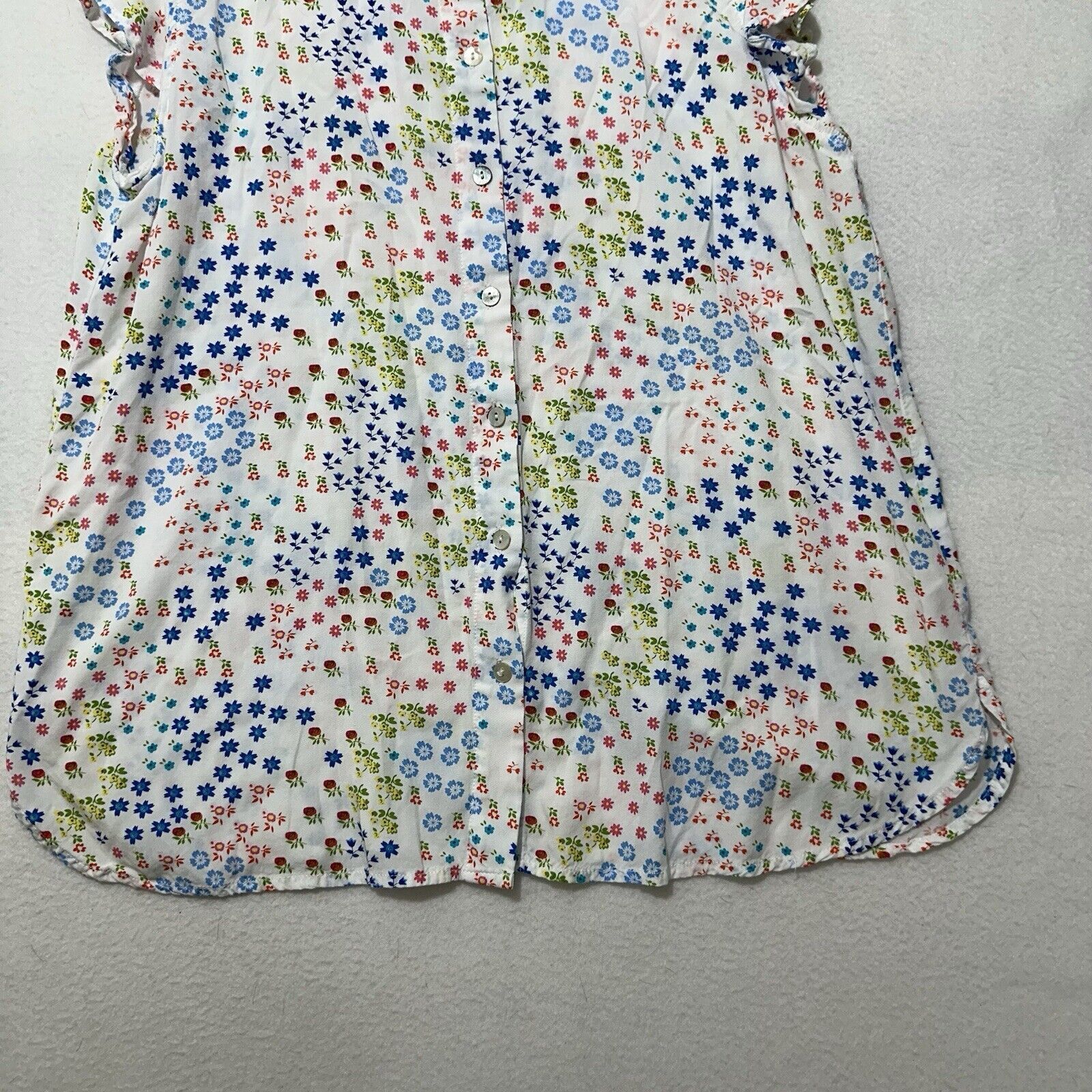 Other Jane and Delancey Medium White Floral Blouse Flutter Sleeves Size M / US 6-8 / IT 42-44 - 7 Thumbnail