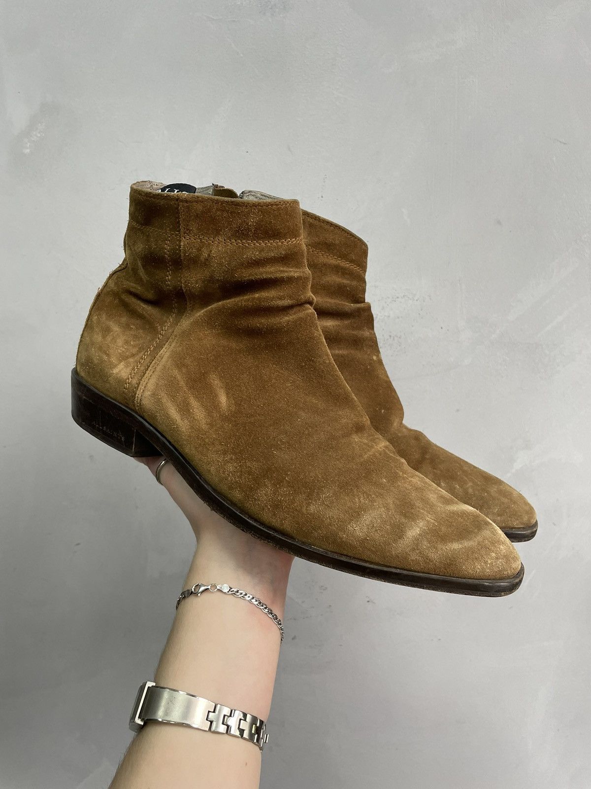 Allsaints Rare Gudi style All Saints suede zipper ankle leather boots Size US 10 / EU 43 - 2 Thumbnail
