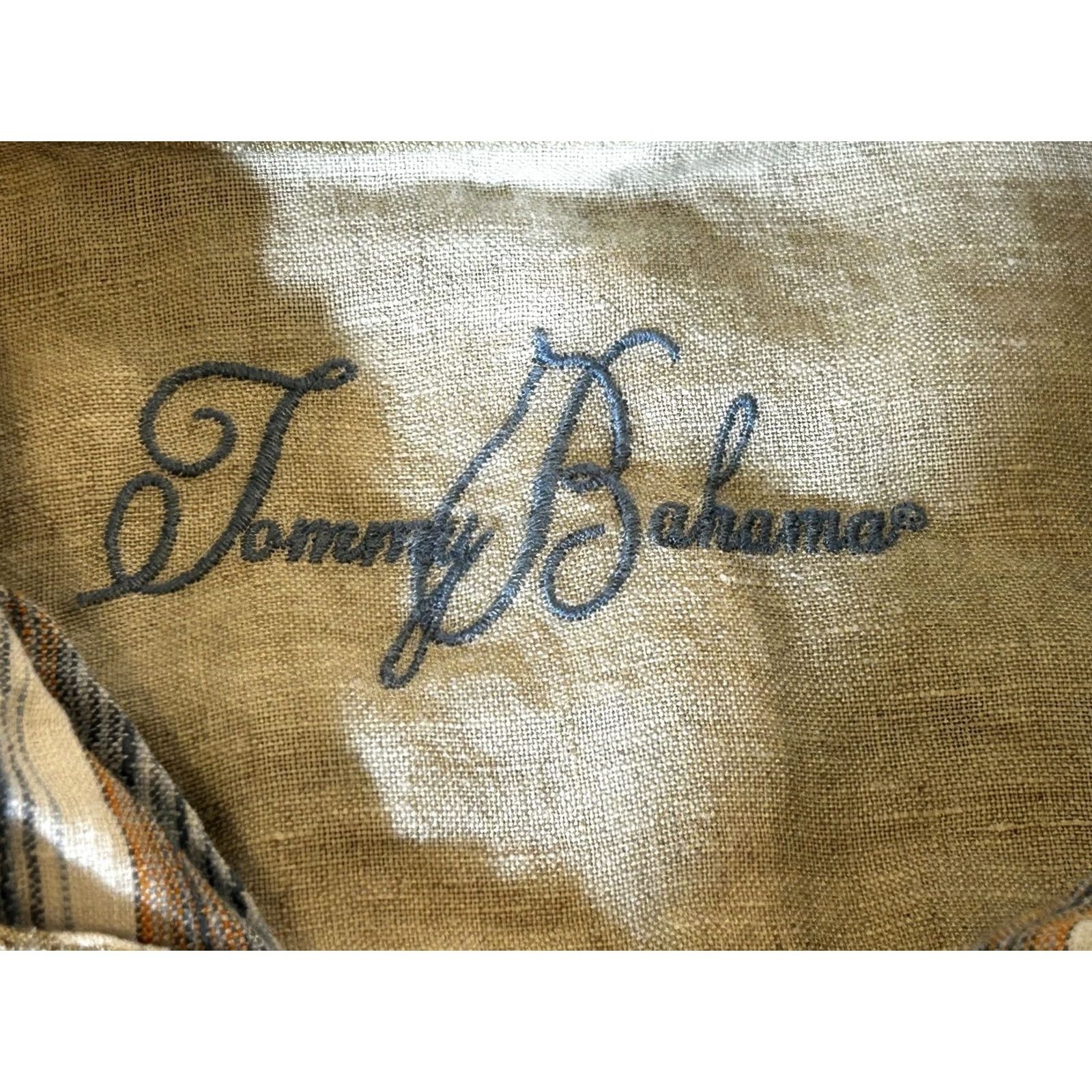 Tommy Bahama Tommy Bahama Shirt Mens Large Linen Stripe Short Sleeve Button Camp Casual Beach Mens L Multicolor Stripe Linen Button-Up Beach Shirt Size US L / EU 52-54 / 3 - 6 Thumbnail