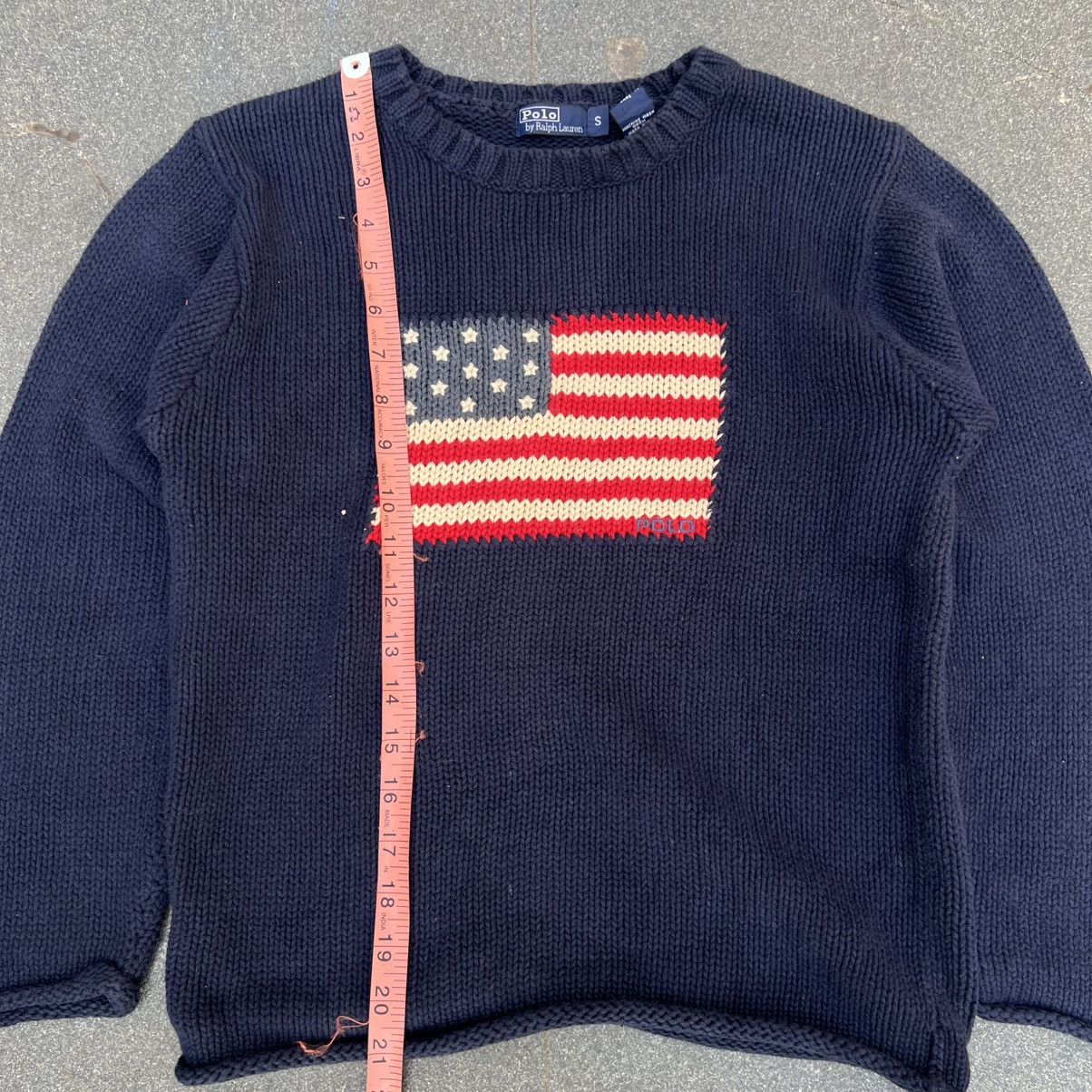 Designer × Polo Ralph Lauren × Vintage Vintage Polo Ralph Lauren American Flag Knit Sweater Size US S / EU 44-46 / 1 - 7 Thumbnail