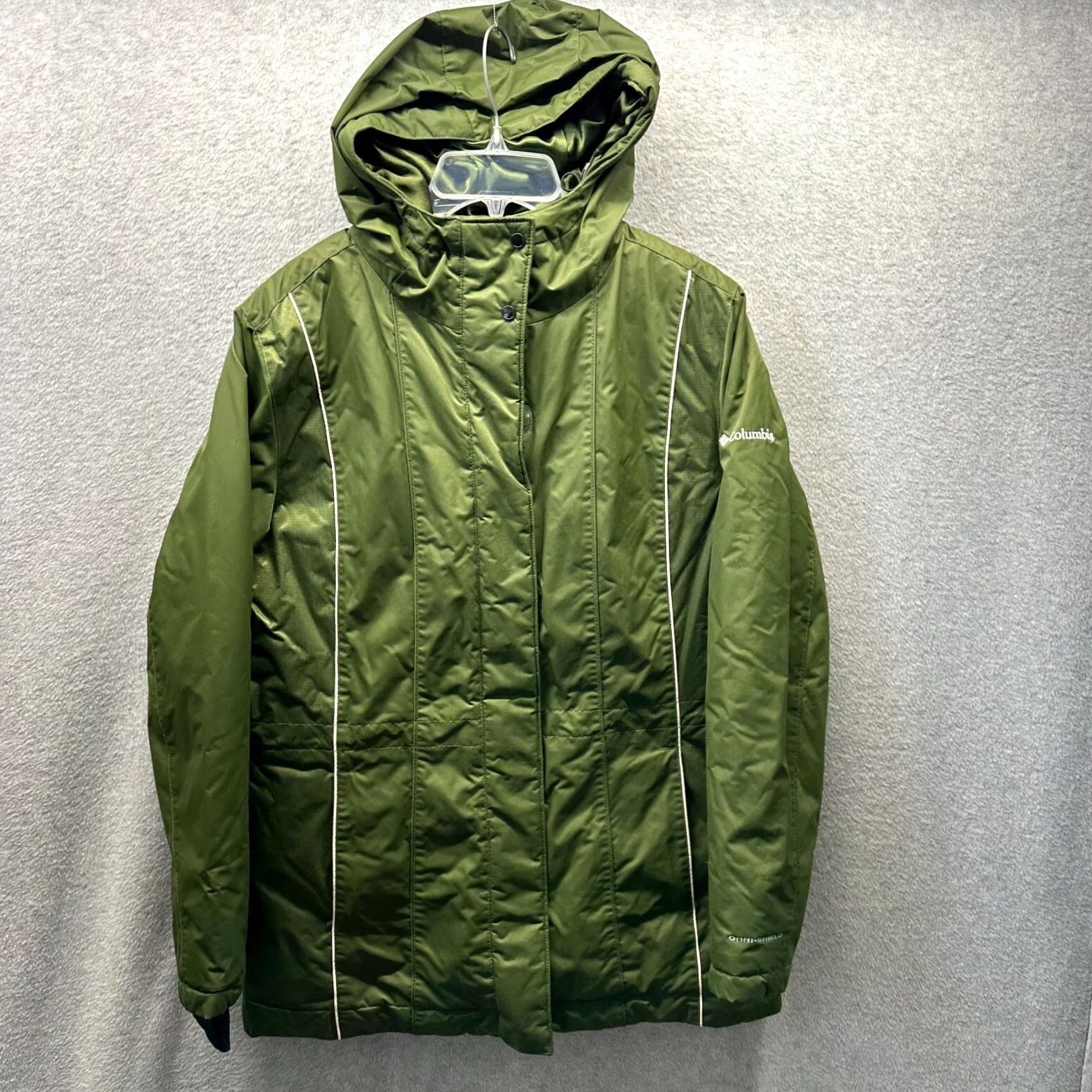 Vintage Columbia Jacket Womens Medium Green Waterproof Full Zip Winter Coat Hooded Size M / US 6-8 / IT 42-44 - 2 Thumbnail