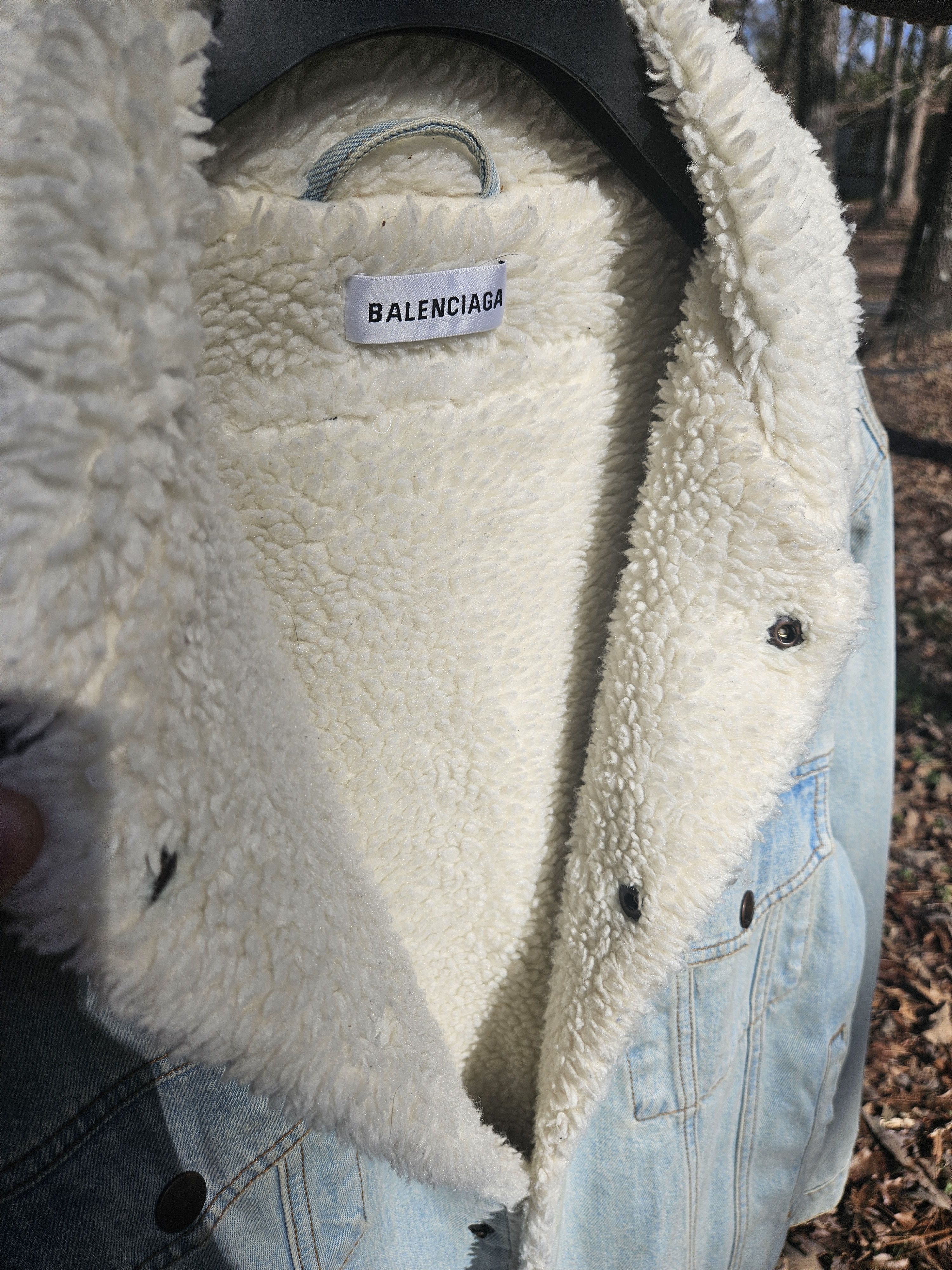 Balenciaga Balenciaga Shearling Sherpa Oversized Denim Jacket Size US XS / EU 42 / 0 - 4 Thumbnail