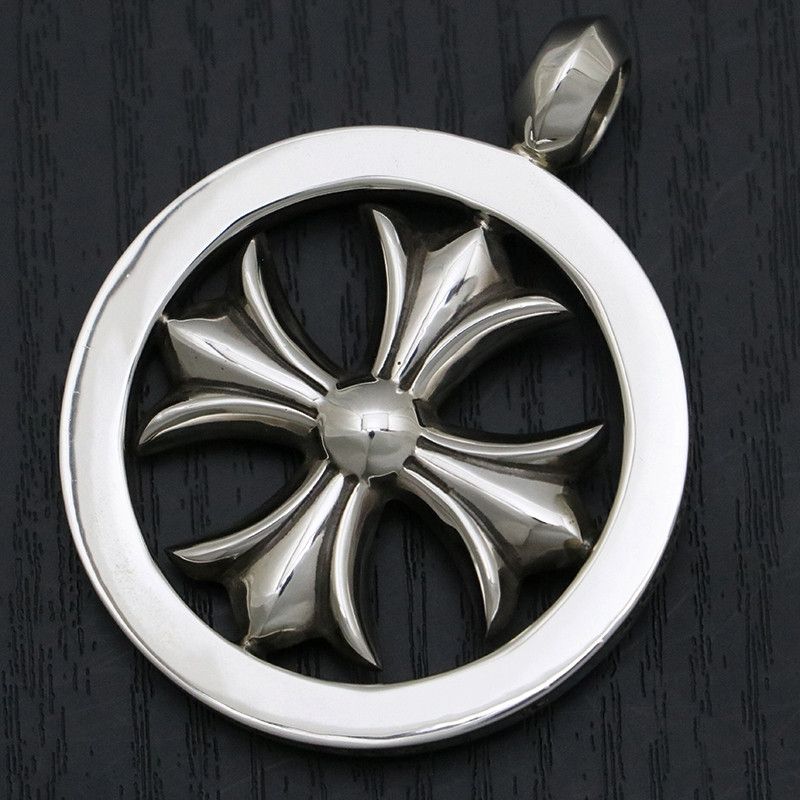 image of Chrome Hearts Plus Pendant in Silver, Men's