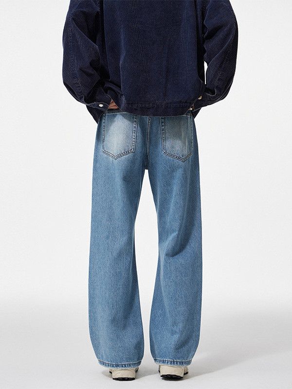 Japanese Brand Men's distressed cleanfit loose wide-leg casual flared jeans Size US 32 / EU 48 - 3 Thumbnail