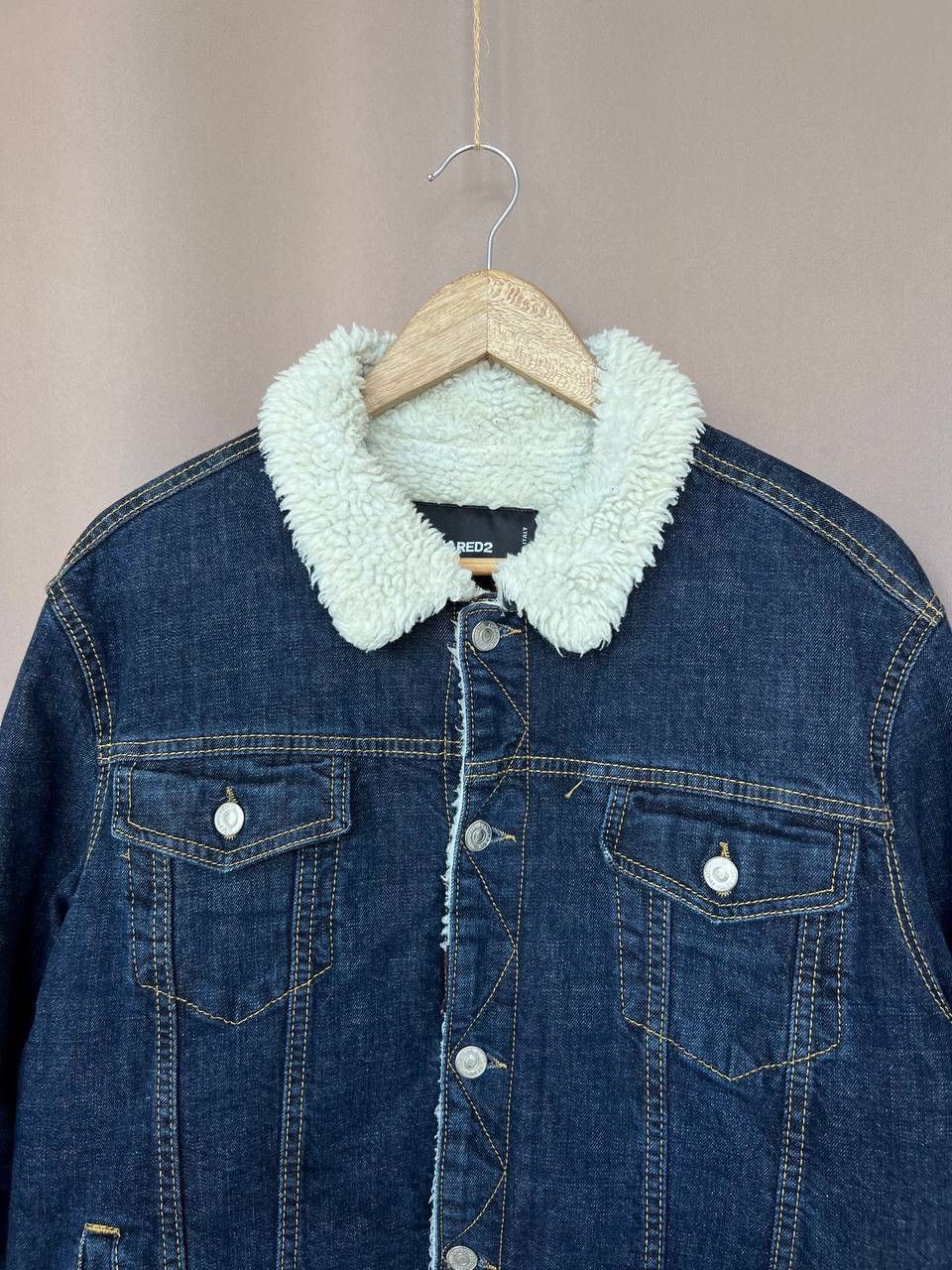 Dsquared2 Dsquared2 Denim Jacket Size 50 or S/M Sherpa Fur Collar Size US M / EU 48-50 / 2 - 2 Thumbnail