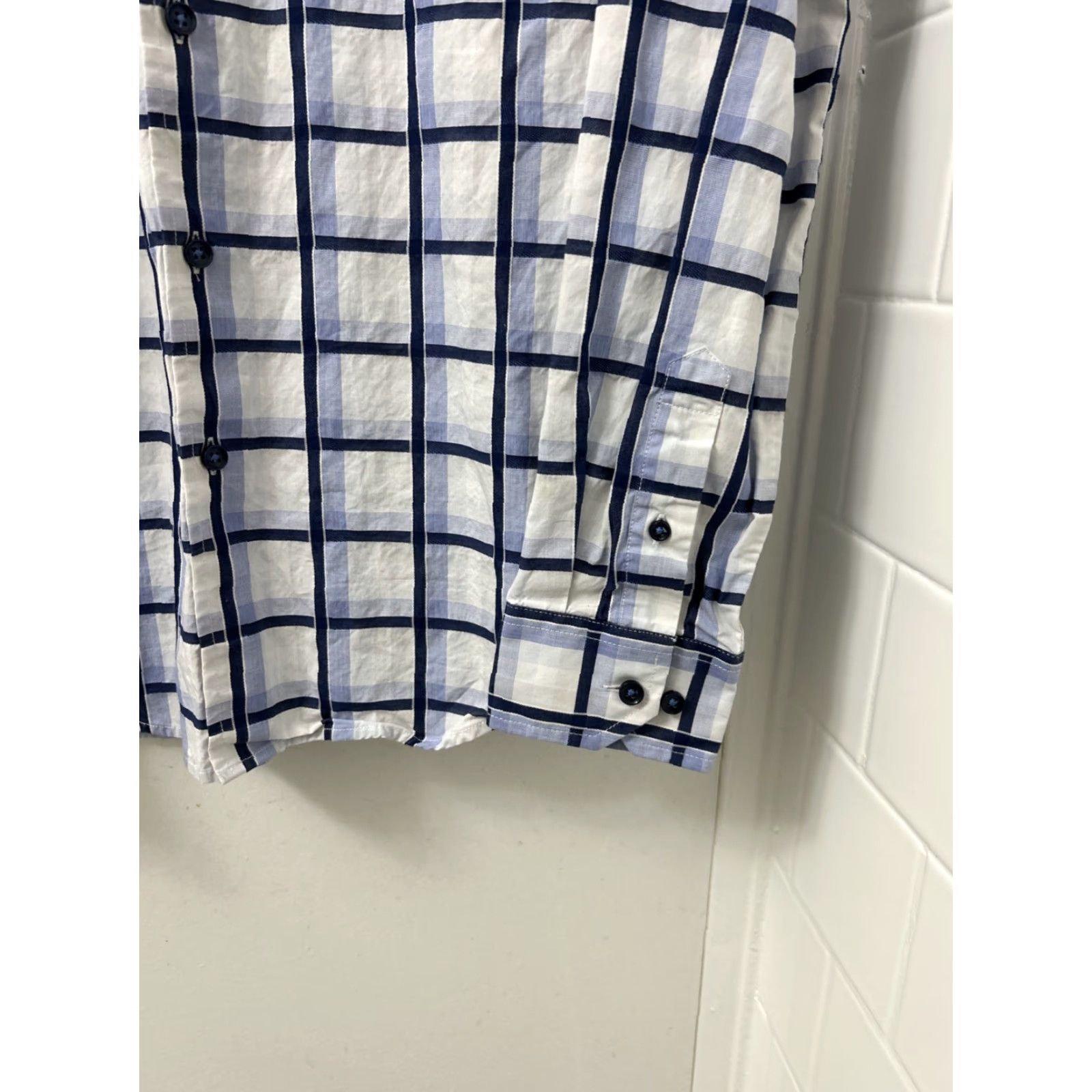Tasso Elba Tasso Elba Shirt Mens Sz Small Blue White Oxford Plaid Button Down Long Sleeve Size US S / EU 44-46 / 1 - 5 Thumbnail