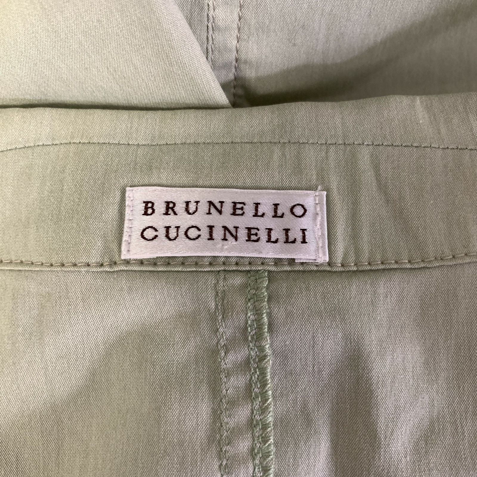 Brunello Cucinelli BRUNELLO CUCINELLI S Tan Mint Cotton Sleeveless Casual Top Size S / US 4 / IT 40 - 6 Thumbnail