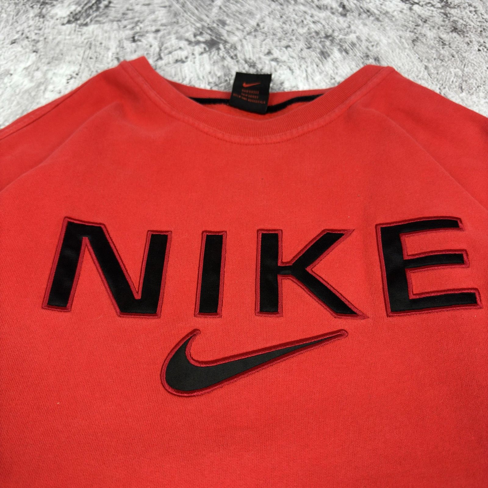 Nike Nike Red Cotton Fleece Lined Spellout Sweatshirt L (12-14) Size L / US 10 / IT 46 - 3 Thumbnail