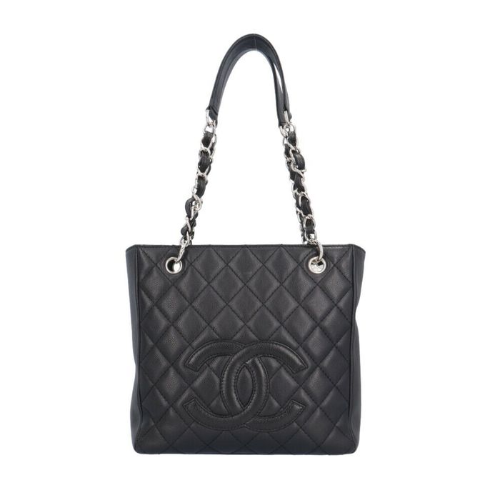 Chanel CHANEL PST Tote Coco Mark Matelasse Bag Caviar Skin Black Women ...