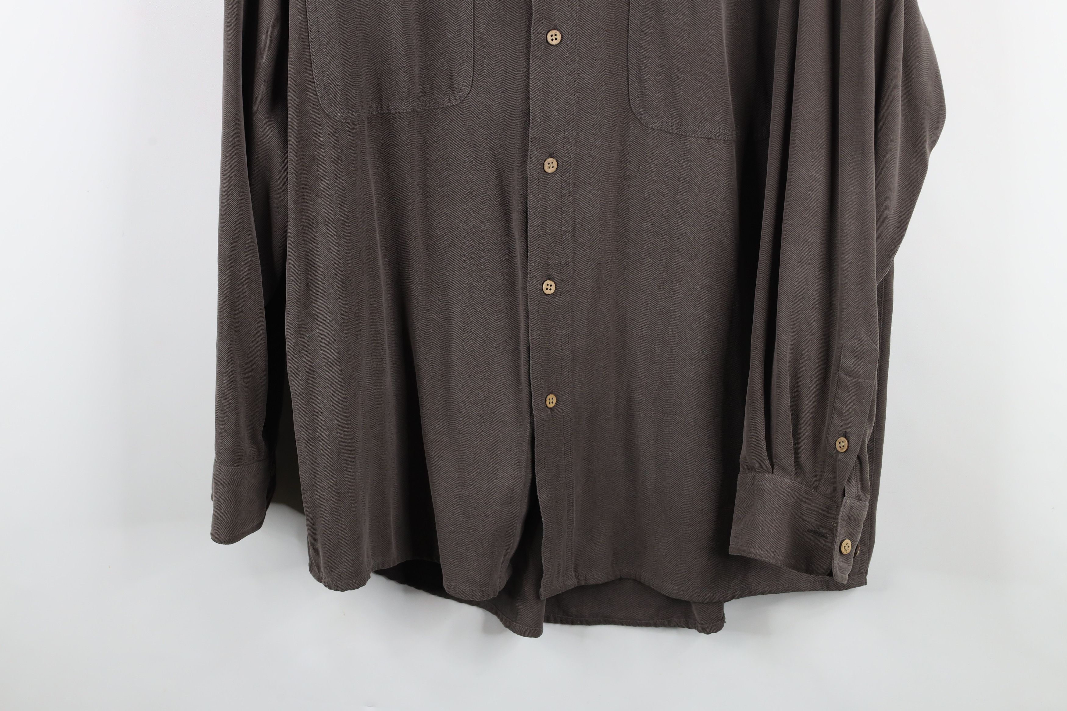 Vintage Vintage 90s Streetwear Herringbone Collared Button Shirt Size US L / EU 52-54 / 3 - 3 Thumbnail