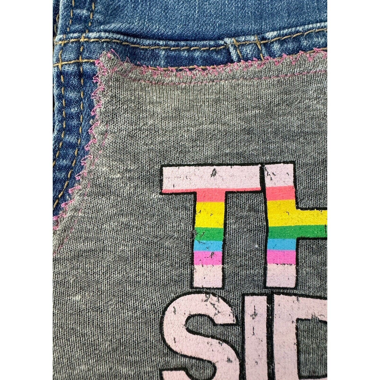 Pink Floyd PINK FLOYD 70s Vintage Retro Upcycled Denim Rainbow Vest S Size S / US 4 / IT 40 - 10 Thumbnail
