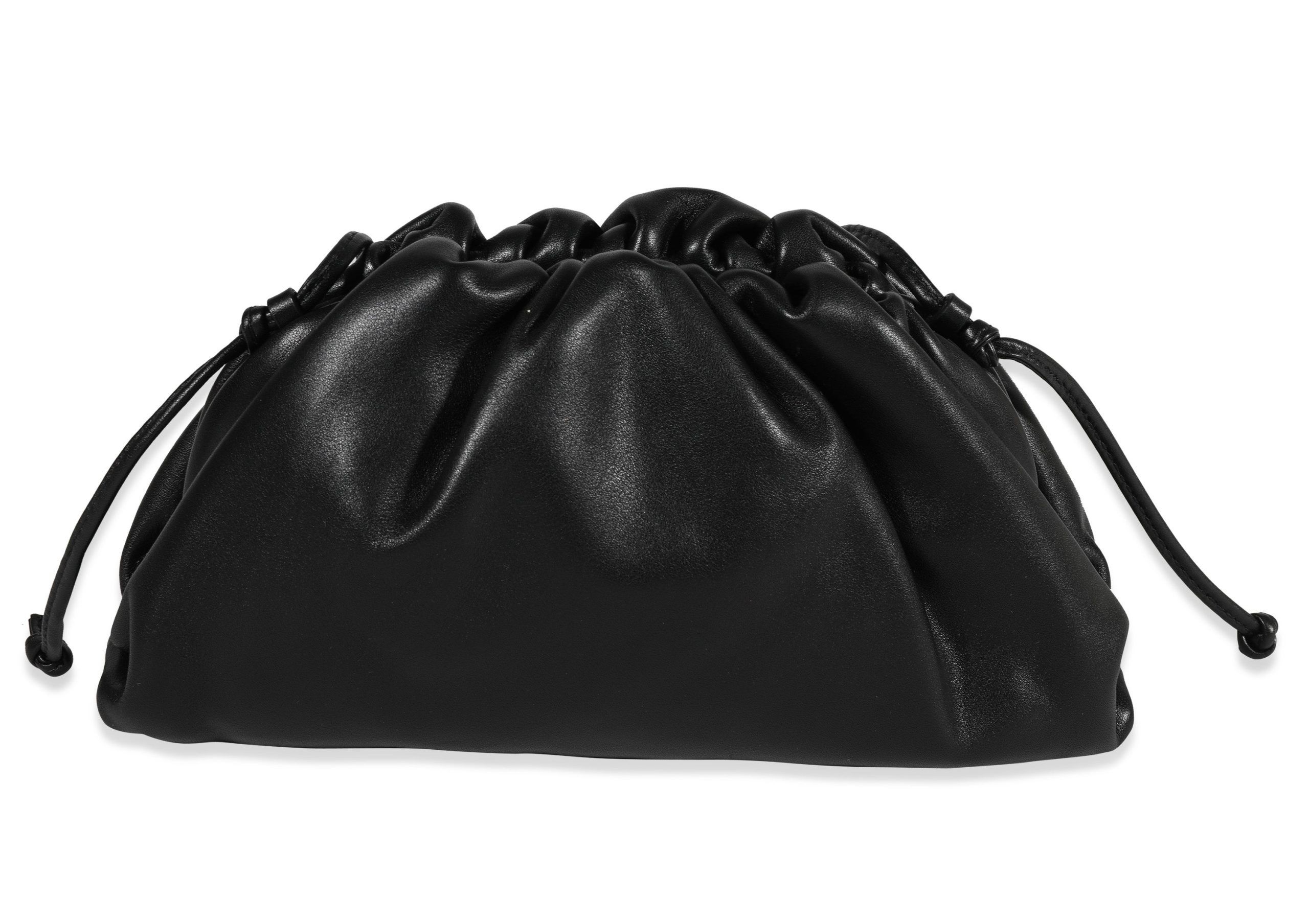 image of Bottega Veneta Black Smooth Calfskin Mini Pouch, Women's