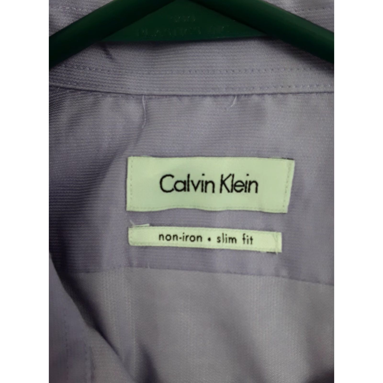 Calvin Klein Calvin Klein Shirt Dress Shirt Slim Fit Non-Iron Button-Down 16 34/35 Light Purple Men Size US L / EU 52-54 / 3 - 5 Thumbnail