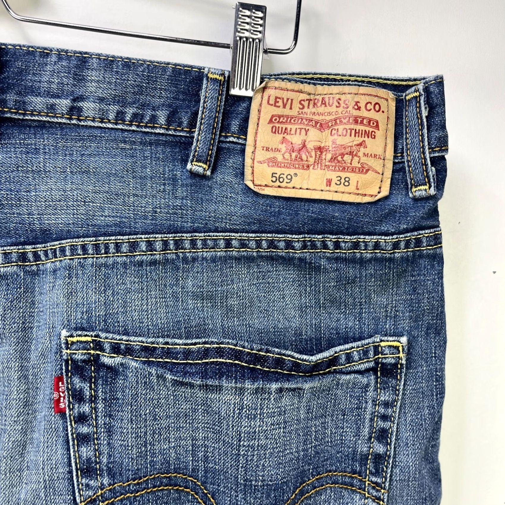 Levi's Levi's 569 Loose Straight Denim Jean Shorts Blue W38 Mens 90s Hip Hop Size US 38 / EU 54 - 5 Thumbnail