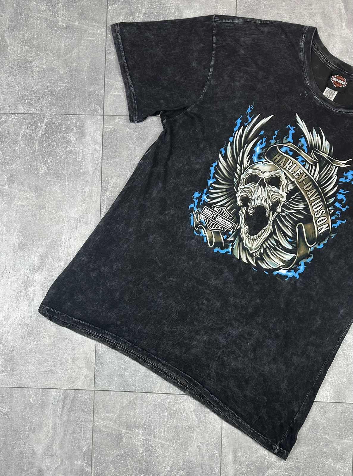 Harley Davidson Harley Davidson Taiday Mens Scull Overprint Logo T-Shirt Size US XL / EU 56 / 4 - 2 Thumbnail