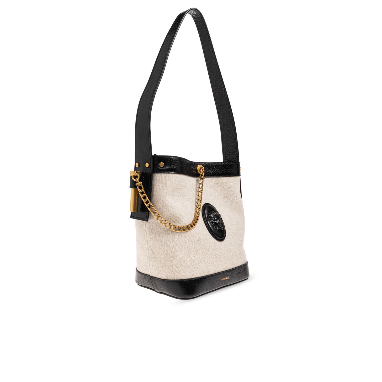 Versace VERSACE Pivot Small Black Canvas Bucket Bag New & Authentic Size ONE SIZE - 3 Thumbnail